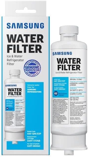 SAMSUNG Genuine Filter for Refrigerator Water and Ice, Carbon Block Filtration, Reduces 99% of Harmful Contaminants for Clean, Clear Drinking Water, 6-Month Life, HAF-QIN/EXP, 1 Pack image 4