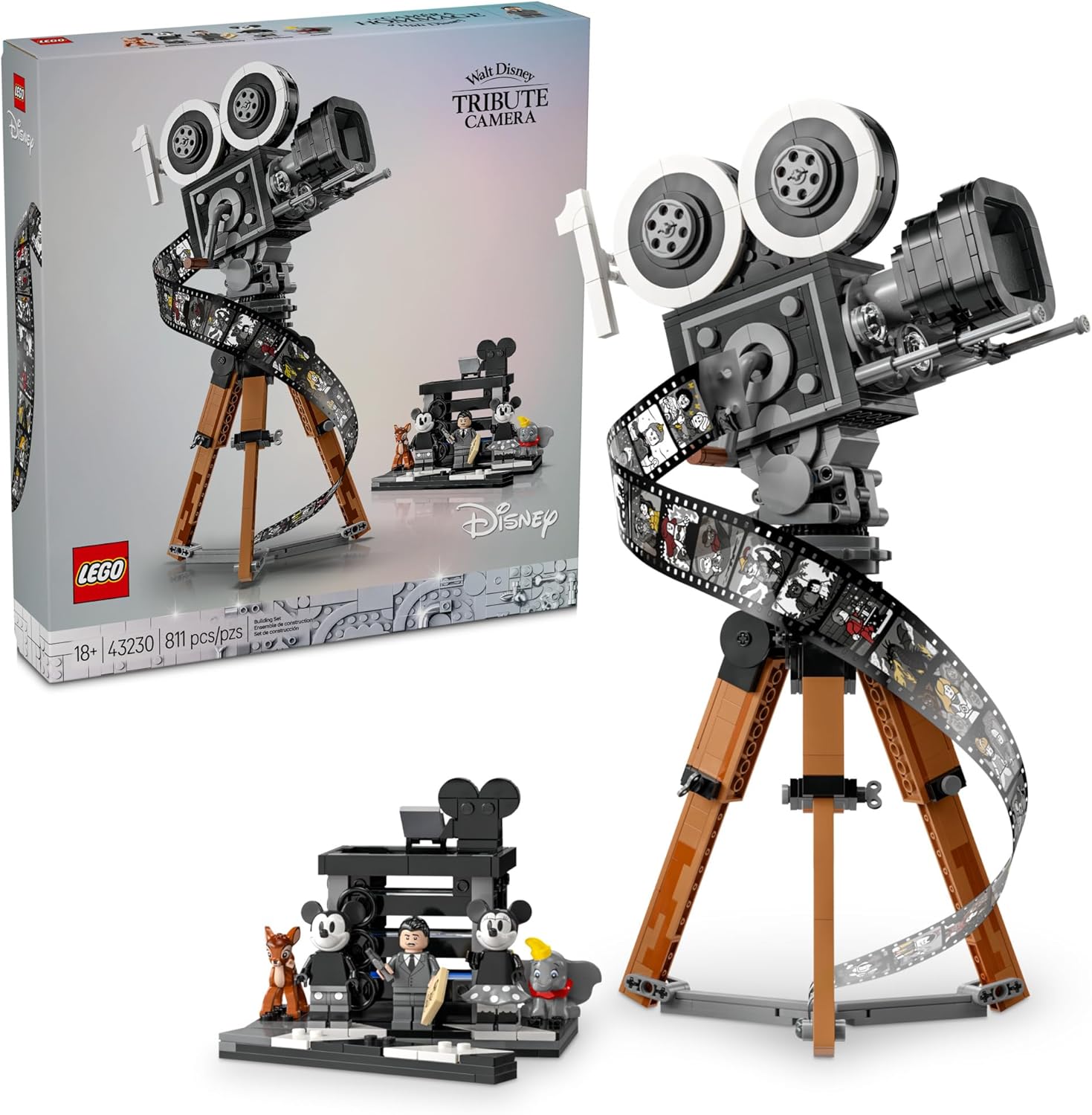LEGO Disney Walt Disney Tribute Camera Building Set - Bedroom or Office Decor for Men & Women, Ages 18+ - Collectible Craft Model Kit - Gift Idea for Fans - 43230 image 1