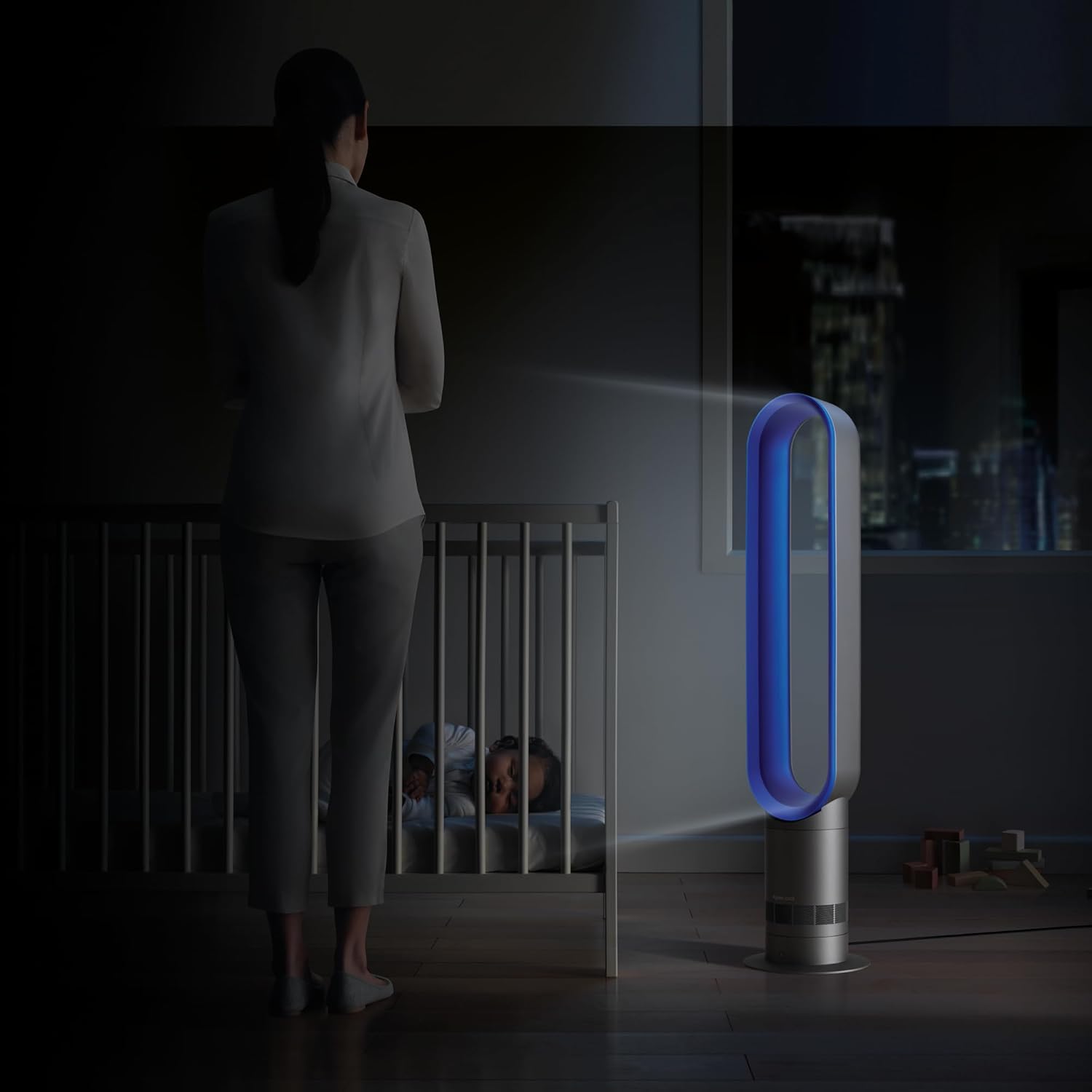 Dyson Cool AM07 Air Multiplier Bladeless Tower Fan, Iron/Blue image 5