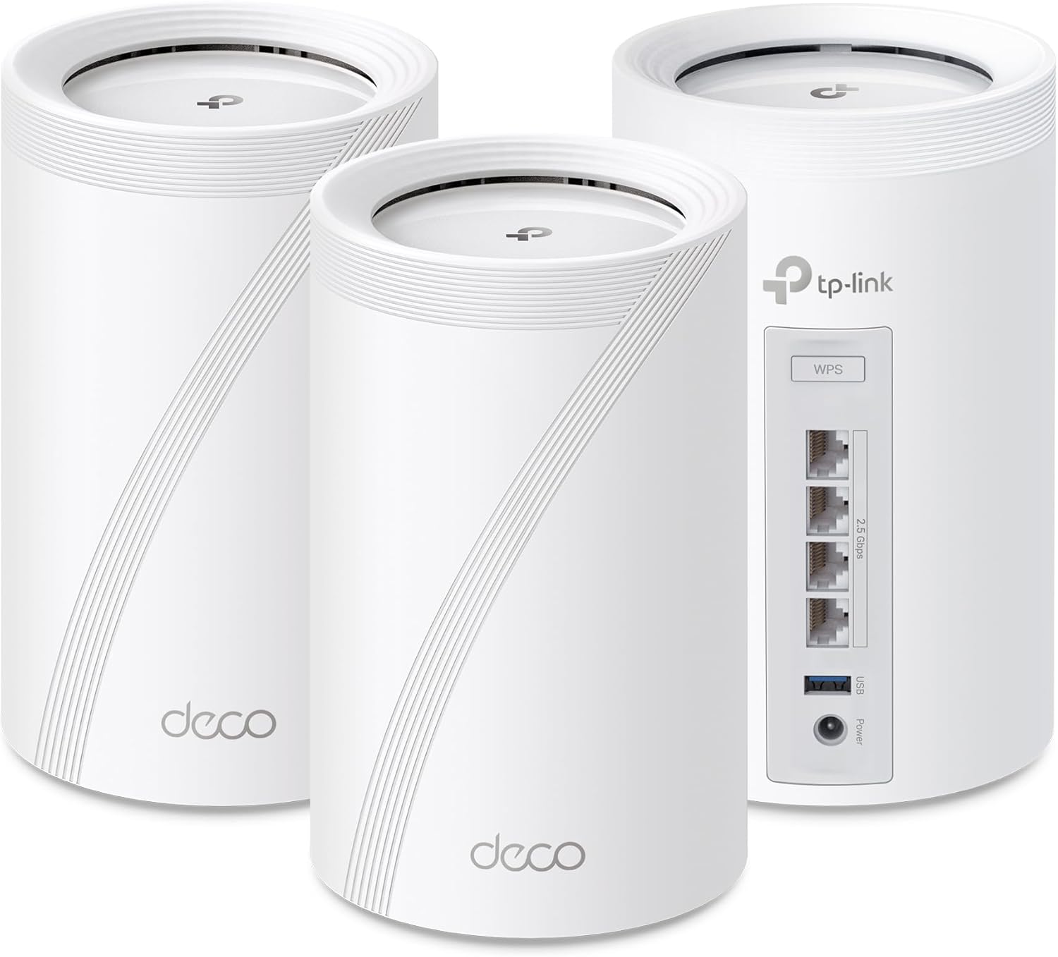 TP-Link 𝐃𝐞𝐜𝐨 BE63 Tri-Band WiFi 7 BE10000 Whole Home Mesh System - 6-Stream 10 Gbps, 4x2.5G Ports Wired Backhaul, 4x Smart Internal Antennas, VPN, MU-MIMO, HomeShield, Free Expert Support (3-Pack) image 1