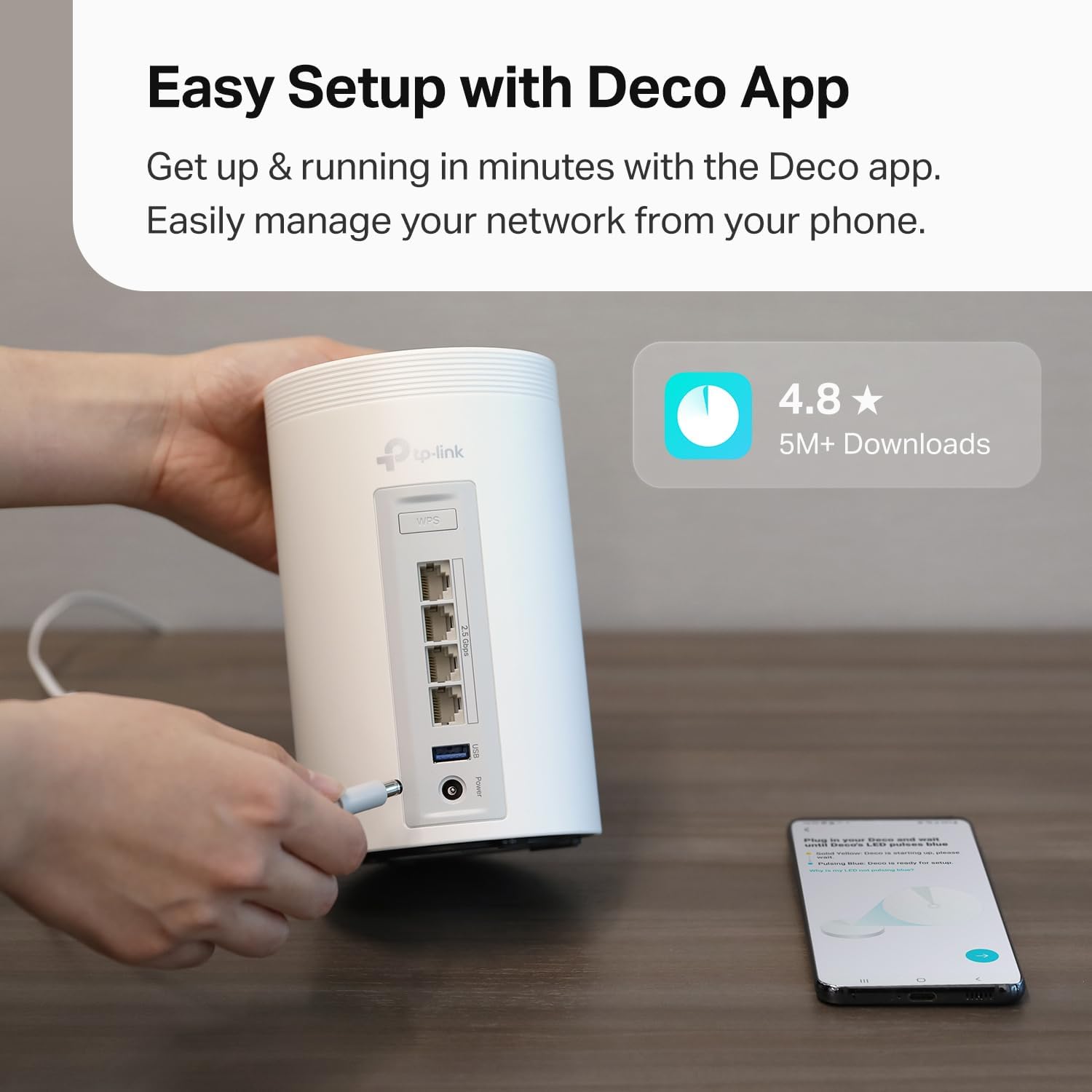 TP-Link 𝐃𝐞𝐜𝐨 BE63 Tri-Band WiFi 7 BE10000 Whole Home Mesh System - 6-Stream 10 Gbps, 4x2.5G Ports Wired Backhaul, 4x Smart Internal Antennas, VPN, MU-MIMO, HomeShield, Free Expert Support (3-Pack) image 9