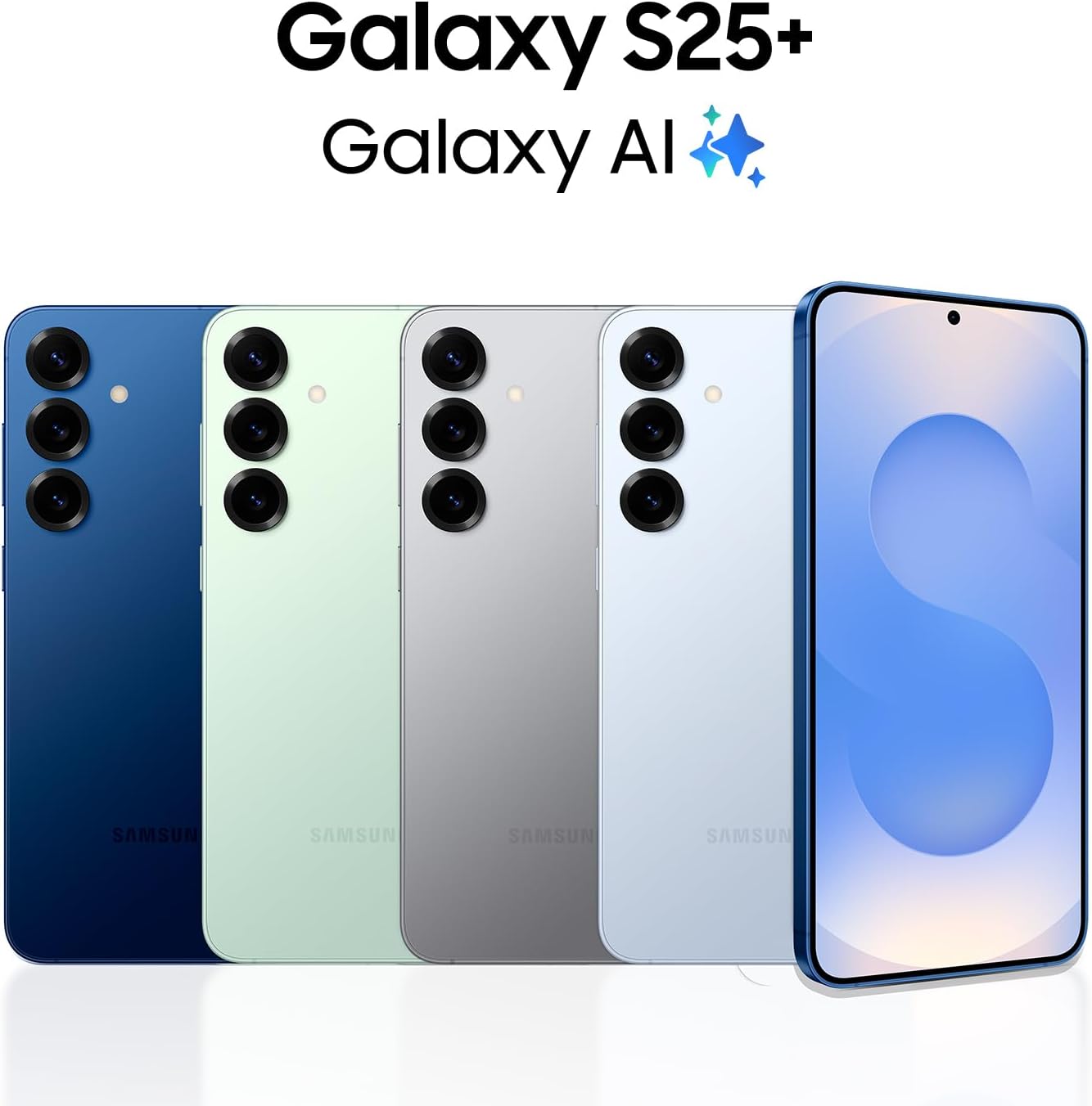 Samsung Galaxy S25+ Cell Phone, 256GB Smartphone, Unlocked Android, AI Night Mode Camera, Snapdragon 8 Elite Fast Processor, ProScaler Display, 4900mAh Battery, 2025, US 1 Yr Warranty, Icyblue image 2