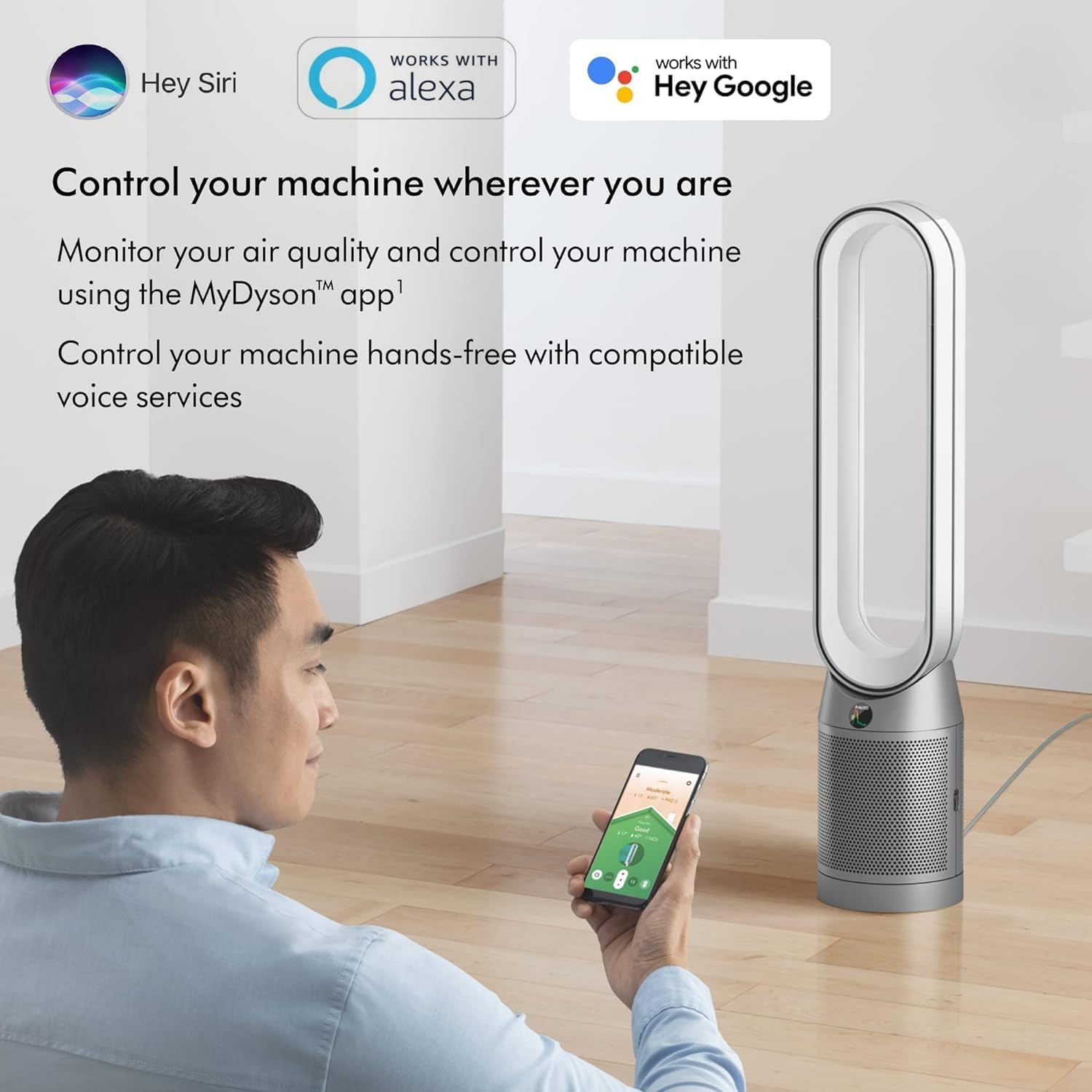 Dyson Purifier Cool™ TP07 Smart Air Purifier and Fan - White/Silver image 2