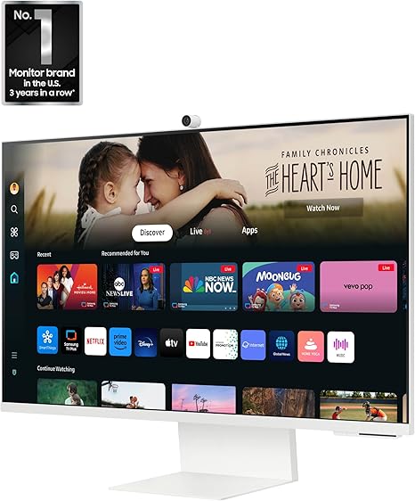 SAMSUNG 32-Inch M8 (M80D) Series 4K UHD Smart Monitor with Streaming TV, Speakers, HDR10+, AI Upscaling, USB-C, Ergonomic Stand, SlimFit Camera, Gaming Hub, LS32DM801UNXZA, 2024 image 3