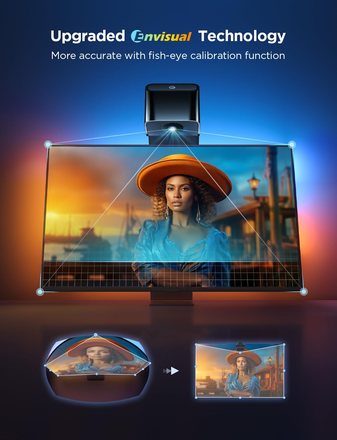 Govee TV Backlight 3 Lite with Fish-Eye Correction Function Sync to 55-65 Inch TVs, 11.8ft RGBICW Wi-Fi LED Strip Lights with Camera, 4 Colors in 1 Lamp Bead, Voice and APP Control, Adapter image 2