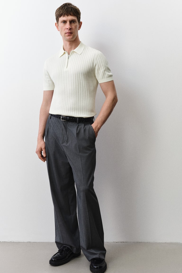 Slim-Fit Rib-Knit Polo Shirt image 2