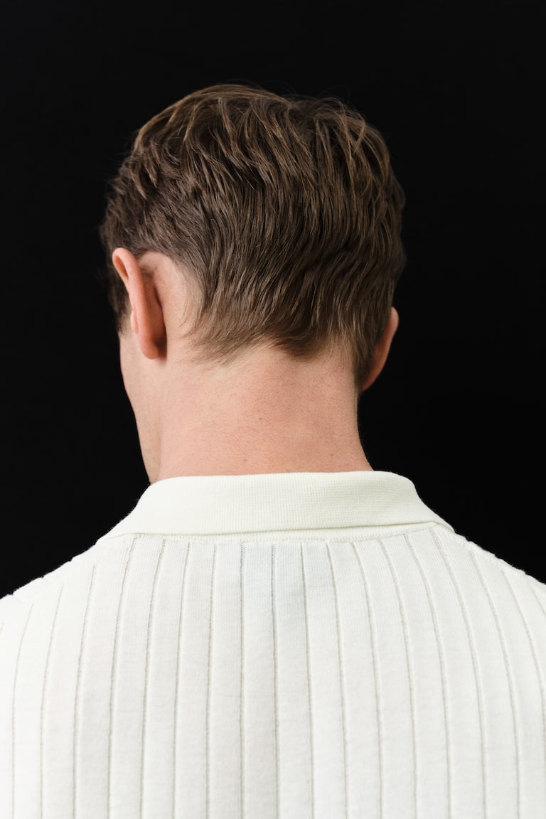 Slim-Fit Rib-Knit Polo Shirt image 3