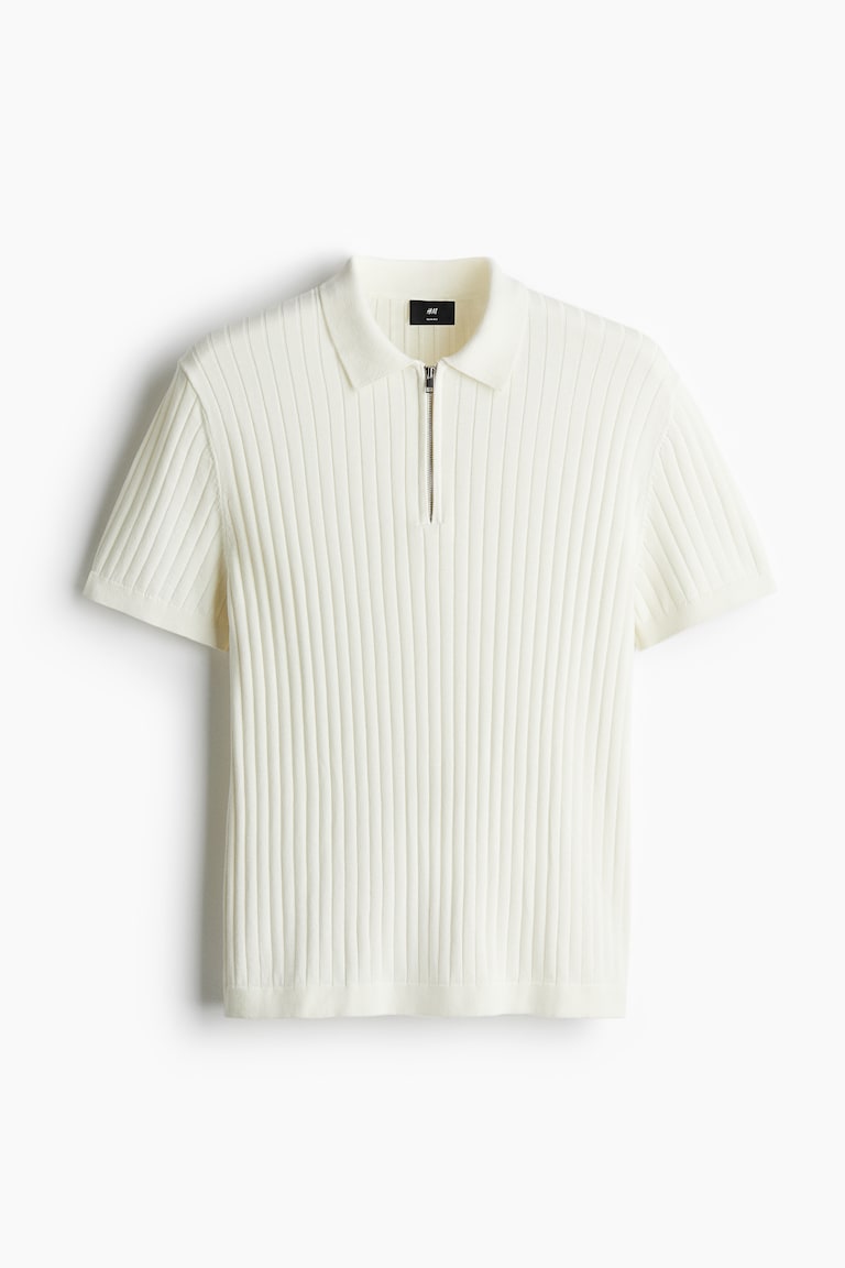 Slim-Fit Rib-Knit Polo Shirt image 4