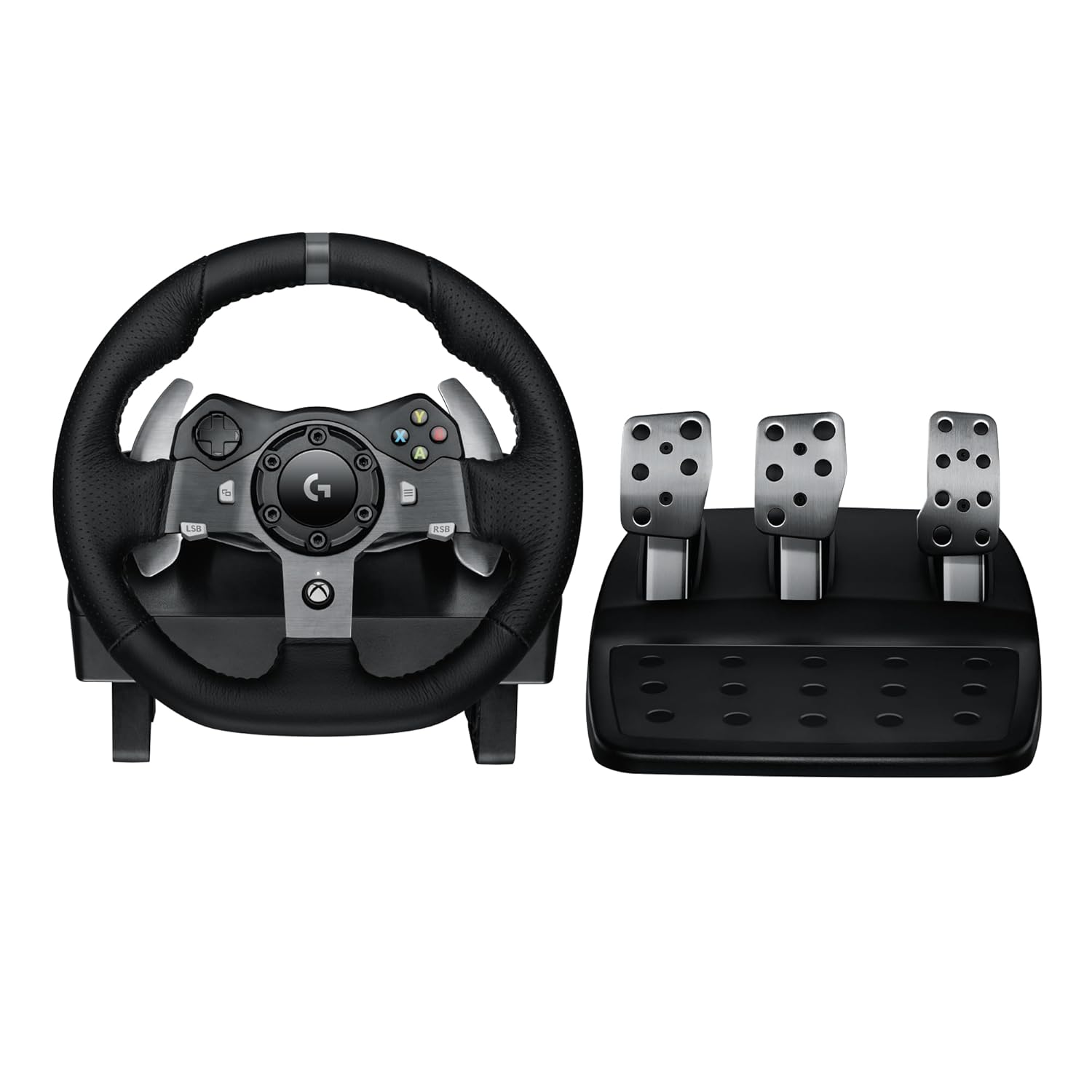 Logitech G920 Driving Force Racing Wheel and Floor Pedals, Real Force Feedback, Stainless Steel Paddle Shifters, Leather Steering Wheel Cover for Xbox Series X|S, Xbox One, PC, Mac - Black image 1