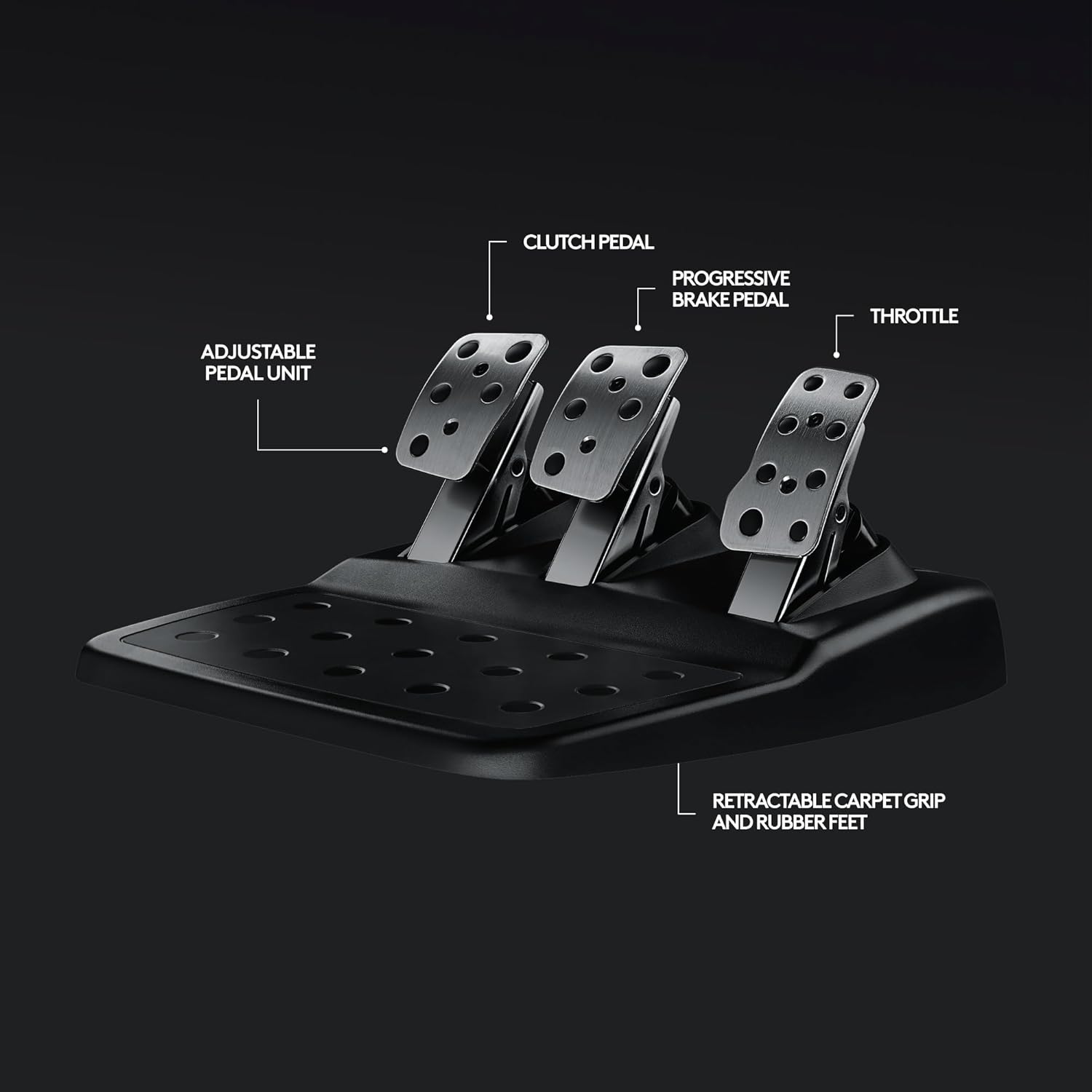 Logitech G920 Driving Force Racing Wheel and Floor Pedals, Real Force Feedback, Stainless Steel Paddle Shifters, Leather Steering Wheel Cover for Xbox Series X|S, Xbox One, PC, Mac - Black image 7