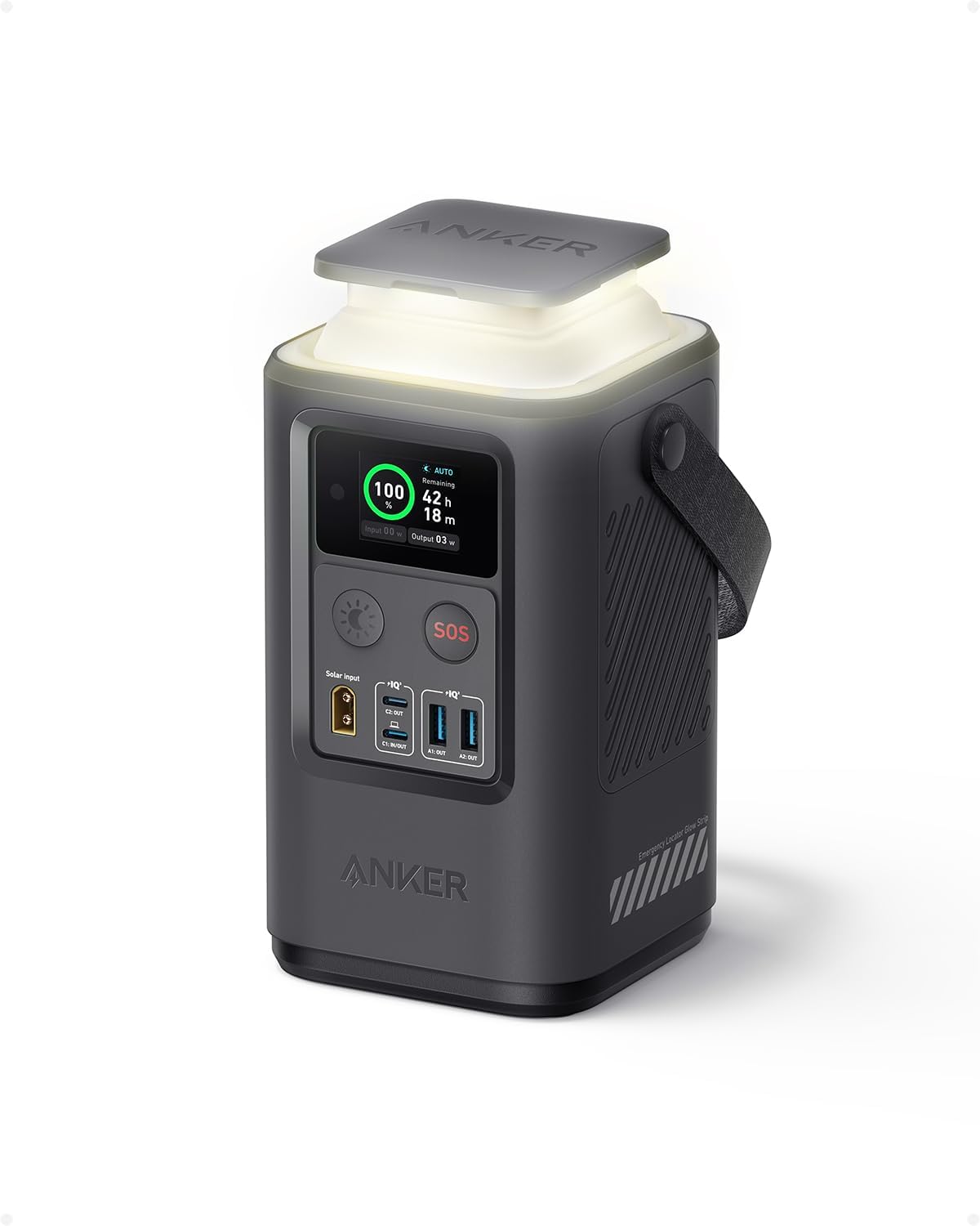 Anker Power Bank Power Station 60,000mAh,Portable Outdoor Generator 87W with Smart Digital Display, Retractable Auto Lighting and SOS Mode, Home Backup(PowerCore Reserve 192Wh) for Travel, Camping image 1