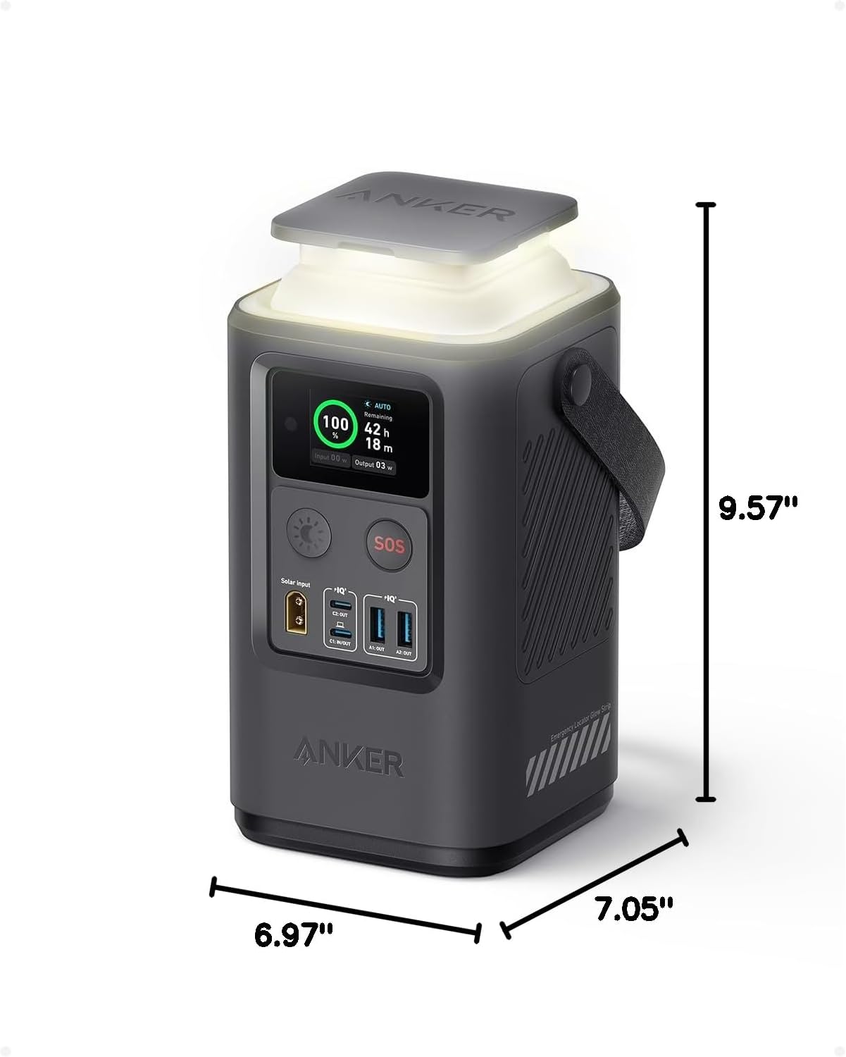 Anker Power Bank Power Station 60,000mAh,Portable Outdoor Generator 87W with Smart Digital Display, Retractable Auto Lighting and SOS Mode, Home Backup(PowerCore Reserve 192Wh) for Travel, Camping image 7
