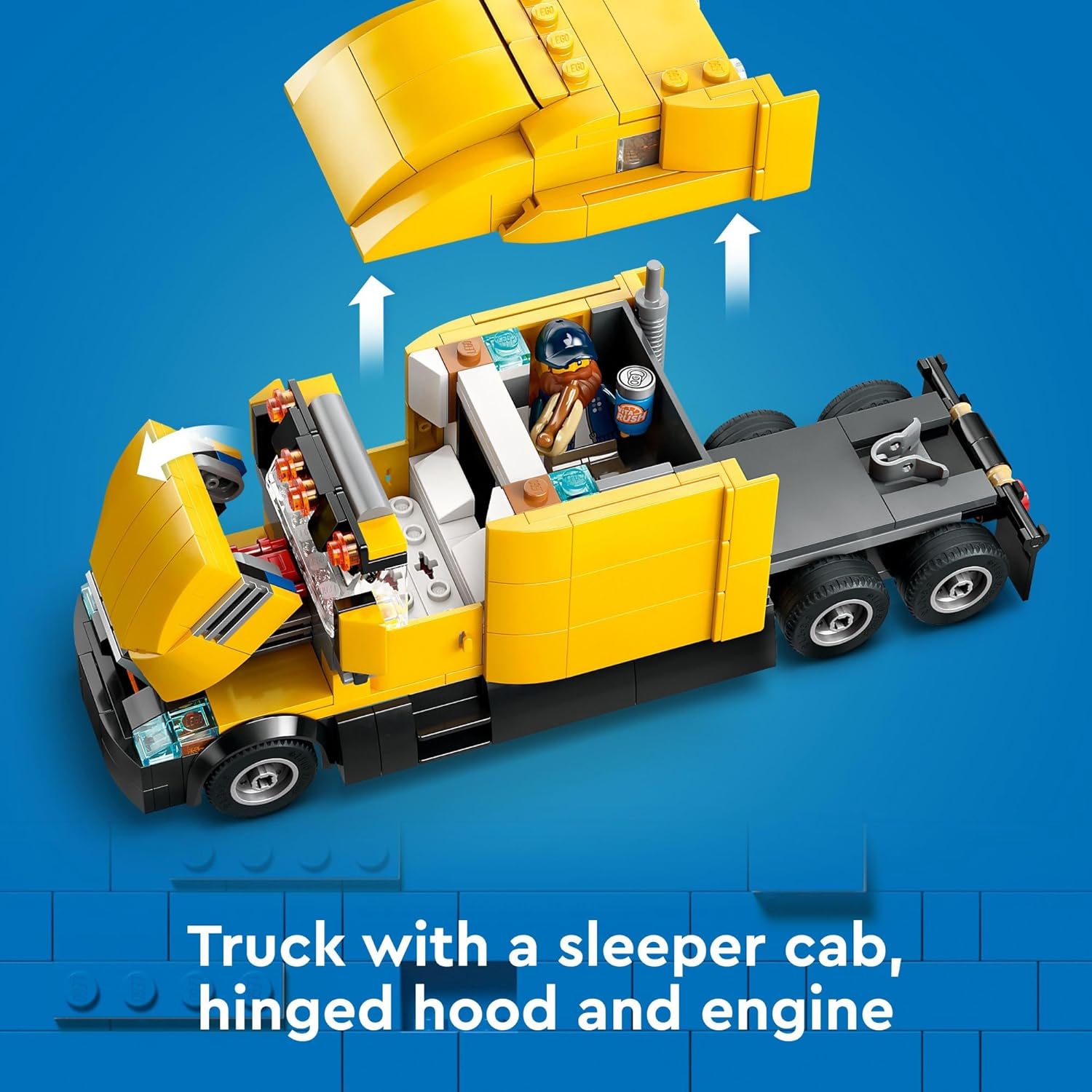 LEGO City Yellow Delivery Truck Toy, Comes with a Semitruck Model, Forklift and 4 Minifigures for Pretend Play, Fun Birthday Gift Idea for Kids' 8 Years Old and Up, 60440 image 4