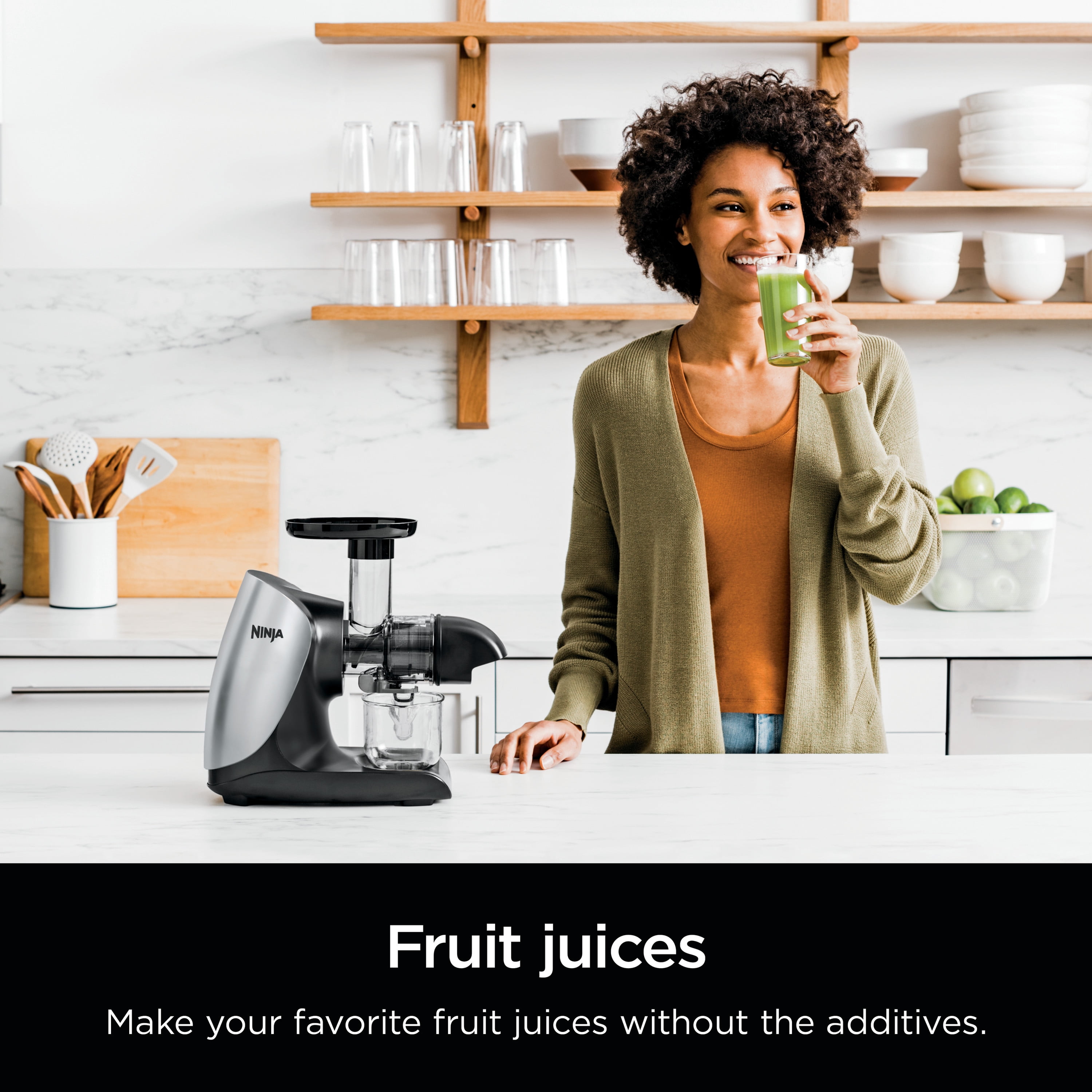 Ninja® Cold Press Juicer Pro Powerful Slow Juicer, 150 Watts, Total Pulp Control, Cloud Silver, JC100 image 6