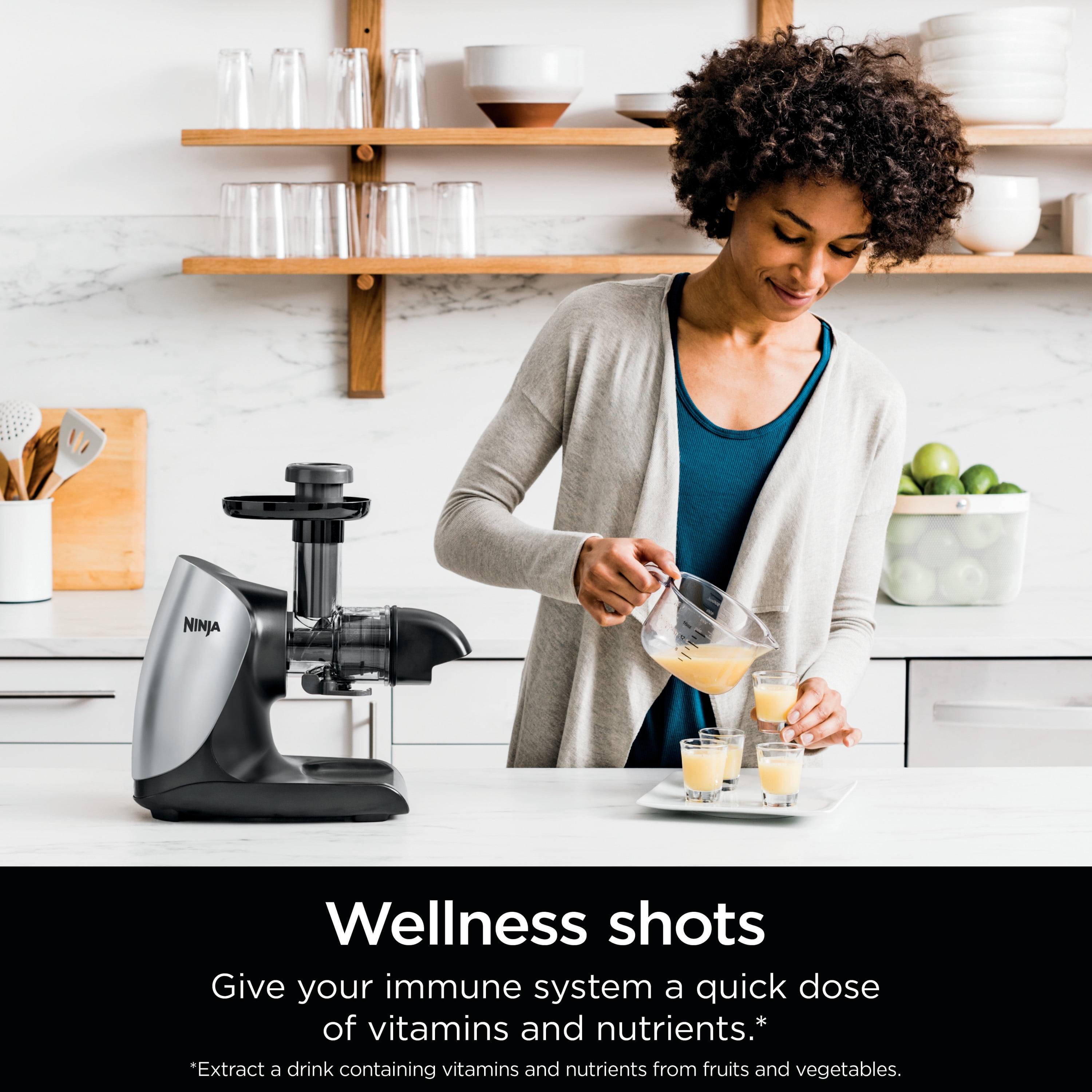 Ninja® Cold Press Juicer Pro Powerful Slow Juicer, 150 Watts, Total Pulp Control, Cloud Silver, JC100 image 7