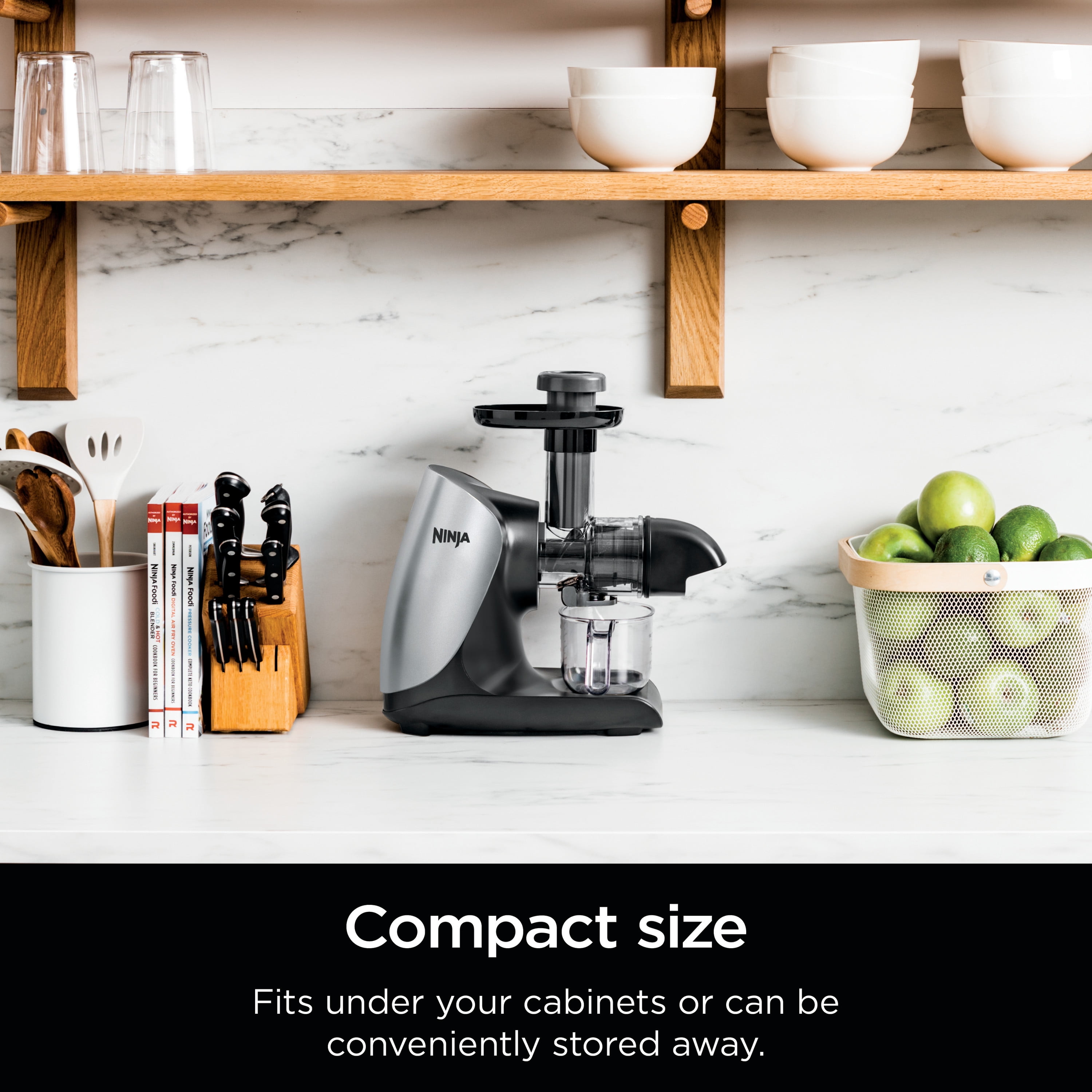 Ninja® Cold Press Juicer Pro Powerful Slow Juicer, 150 Watts, Total Pulp Control, Cloud Silver, JC100 image 11