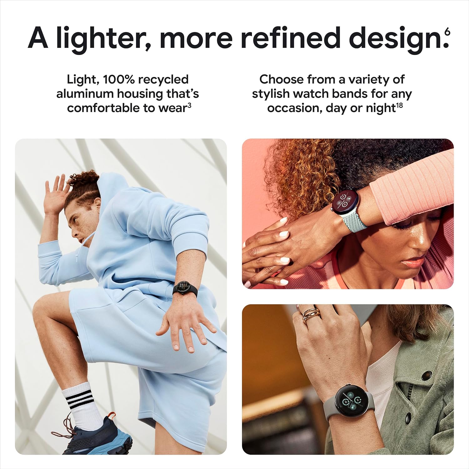 Google Pixel Watch 2 (Previous Model) with the Best of Fitbit - Heart Rate Tracking, Stress Management, Safety Features - Android Smartwatch - Polished Silver Aluminum Case - Bay Active Band - LTE image 3