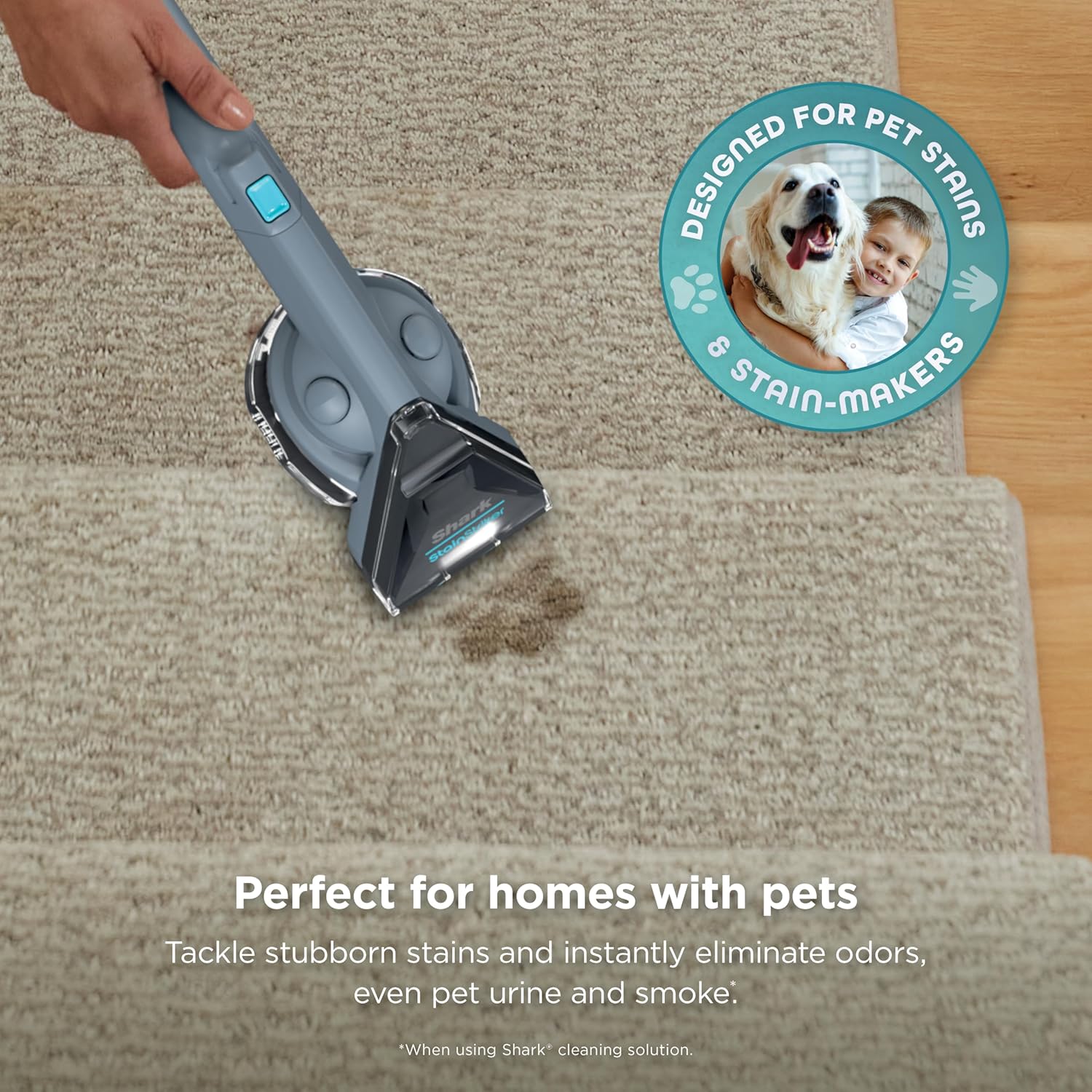 Shark StainStriker Portable Carpet Upholstery & Area Rug Cleaner, Bonus XL Tool & Full-Size Cleaning Solution, Stain & Odor Remover, Perfect for Car Interiors, 4 Cleaning Tools, Nordic Blue, PX202BRN image 6