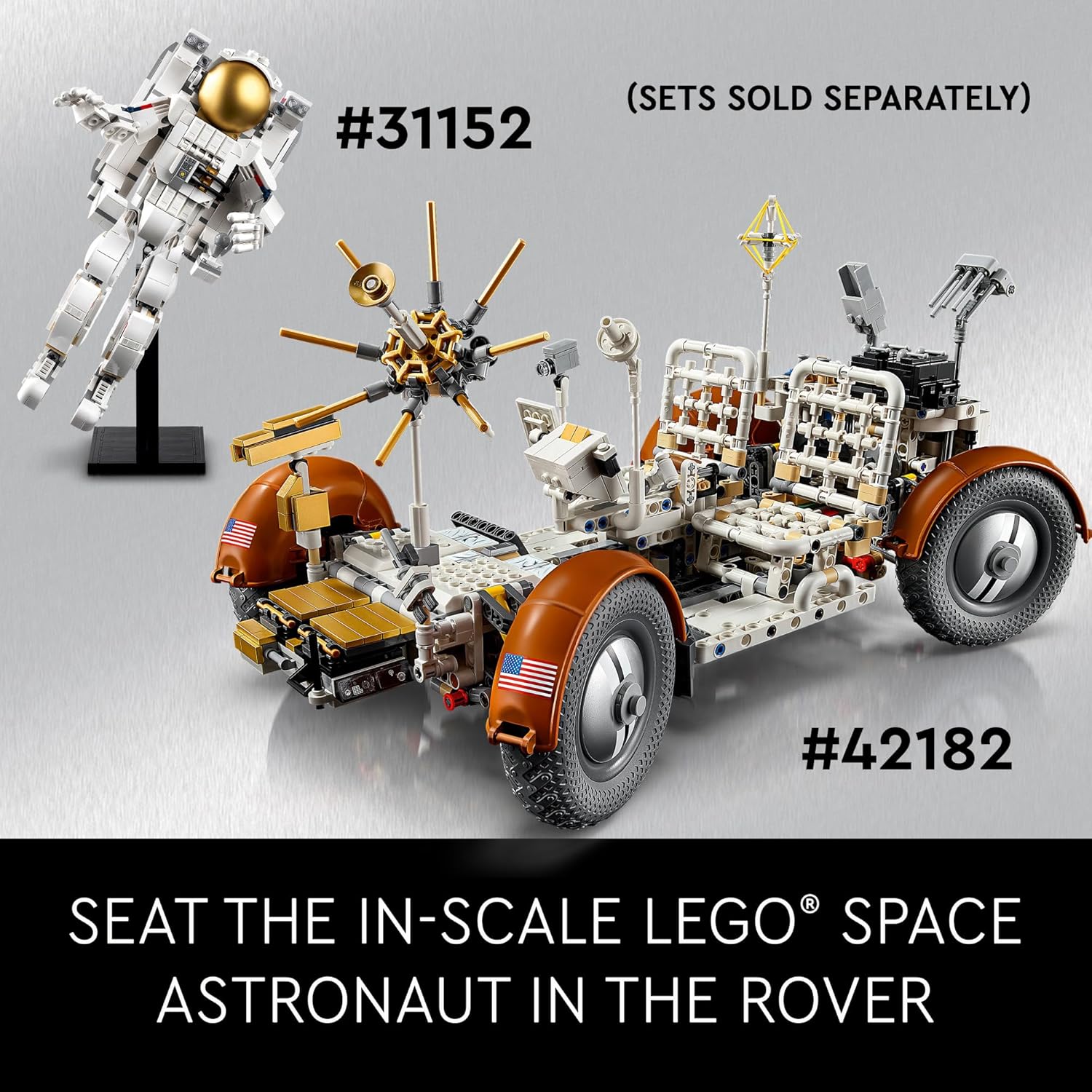 LEGO Technic NASA Apollo Lunar Roving Vehicle LRV Building Set - Collectible Set for Adults, Ages 18+ - Model Kit of Space Rover W/Authentic Details - Gift for Men & Women - 42182 image 7