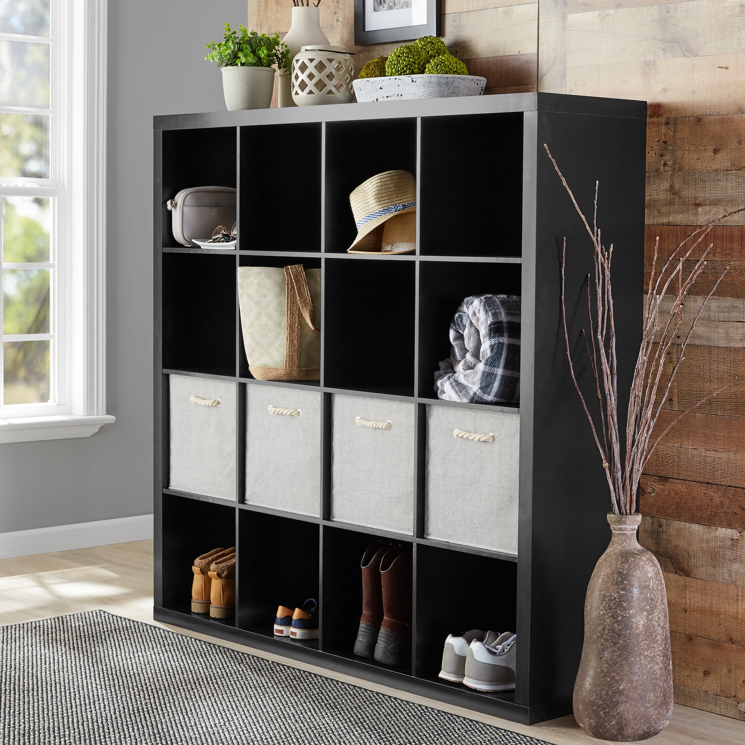 Better Homes & Gardens 16 Cube Storage Organizer, Solid Black image 4