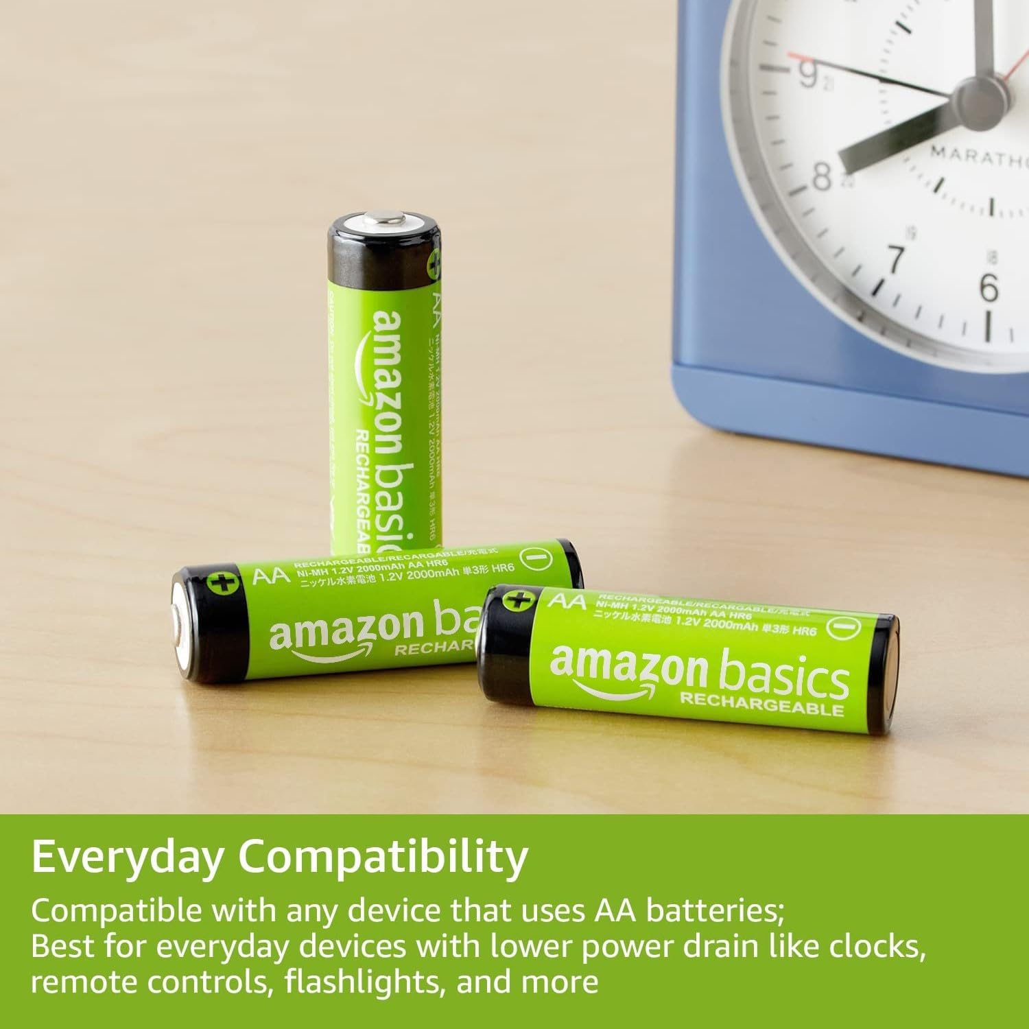 Amazon Basics Rechargeable AA Batteries, 16-Count, 2000 mAh, NiMH, Recharge up to 1000x Times, Pre-Charged image 3