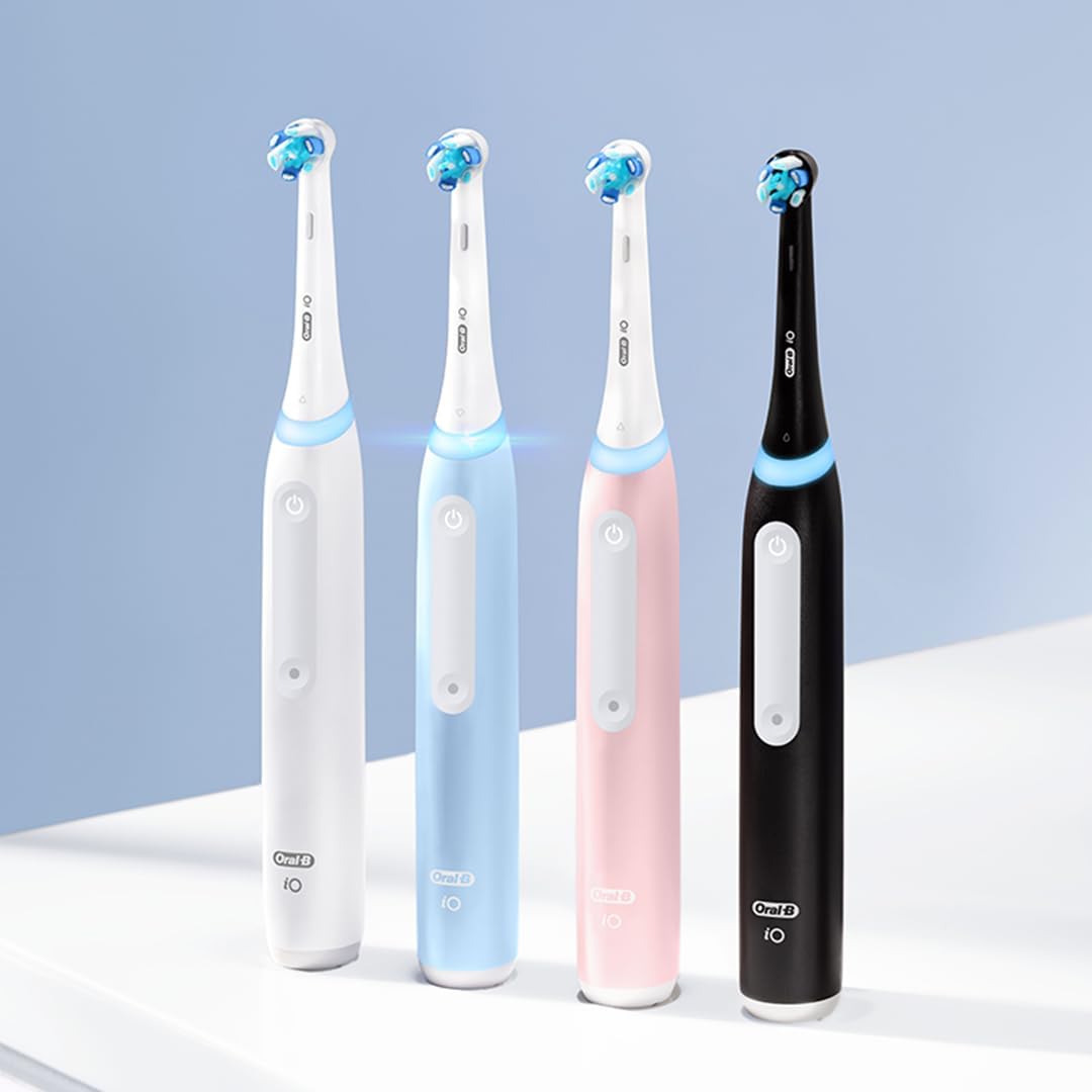 Oral-B iO Deep Clean Rechargeable Electric Powered Toothbrush, Icy Blue with iO Series 3 Limited, 2 Brush Heads and Travel Case - Pressure Sensor to Protect Gums - 3 Cleaning Settings - 2 Minute Timer image 6