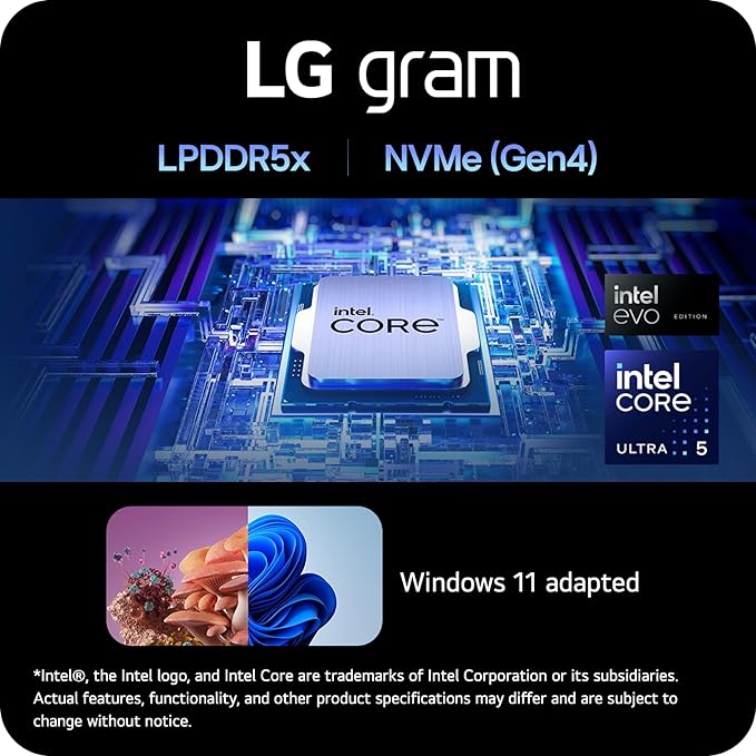 LG gram 14-Inch Lightweight Laptop Intel Evo Edition - Intel Core Ultra 5 Processor Windows 11 Home 8GB RAM 512GB SSD - White image 4