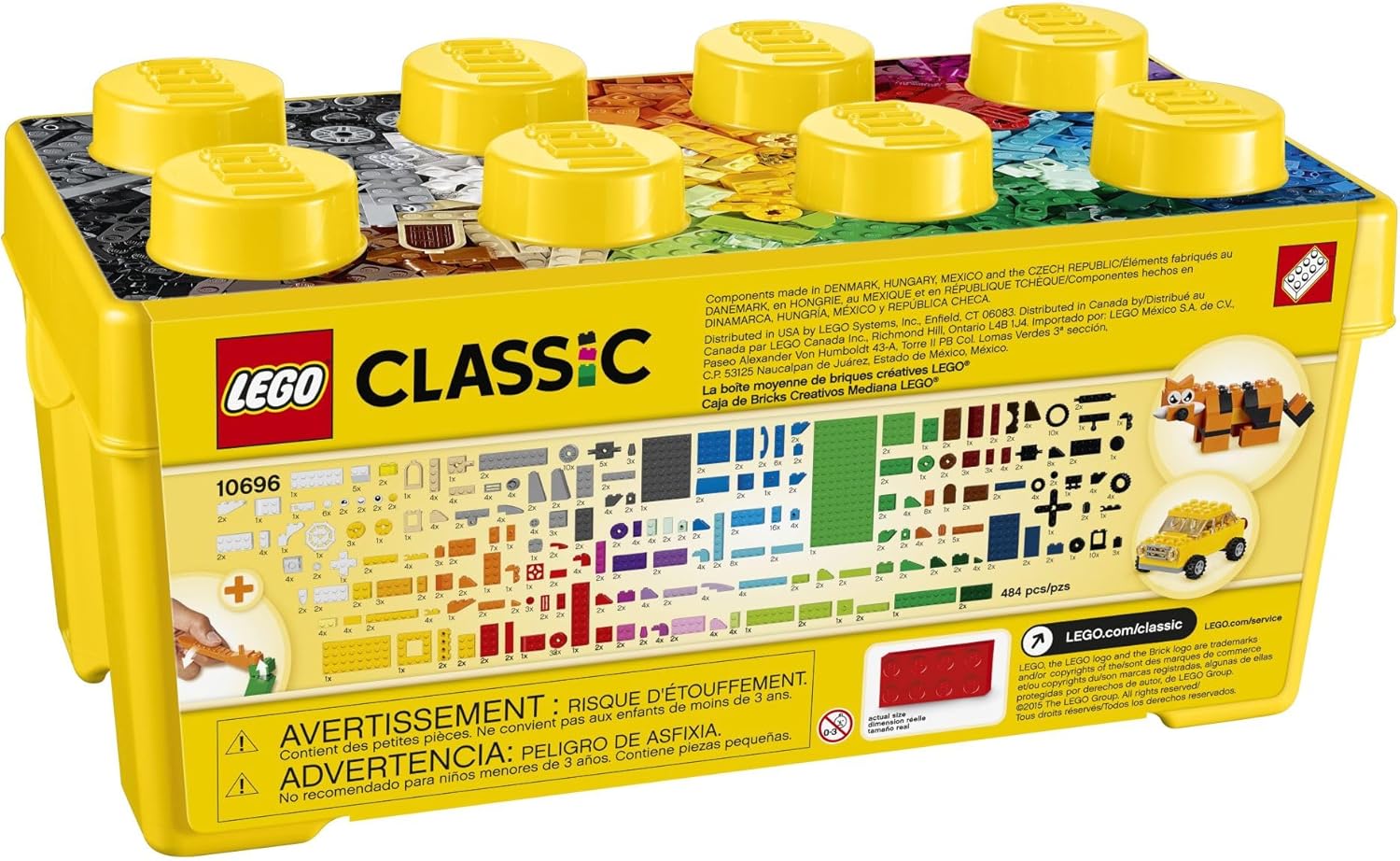 LEGO Classic Medium Creative Brick Box 10696 Building Toy Set - Featuring Storage, Includes Train, Car, and a Tiger Figure, and Playset for Kids, Boys, and Girls Ages 4-99 image 6