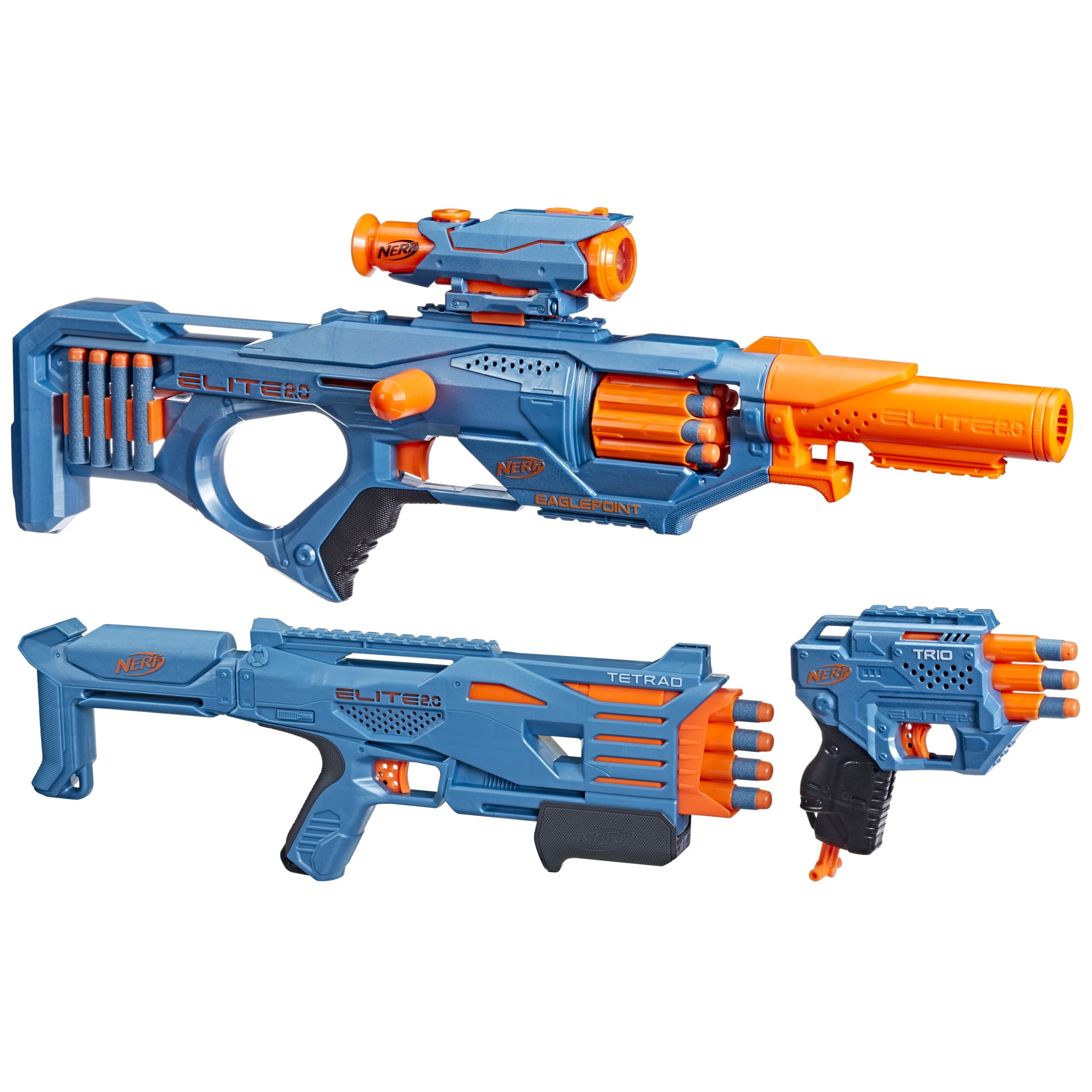Nerf Elite 2.0 Ultimate Blaster Pack, 3 Blasters, 50 Nerf Elite Darts, Detachable Scope and Barrel image 3