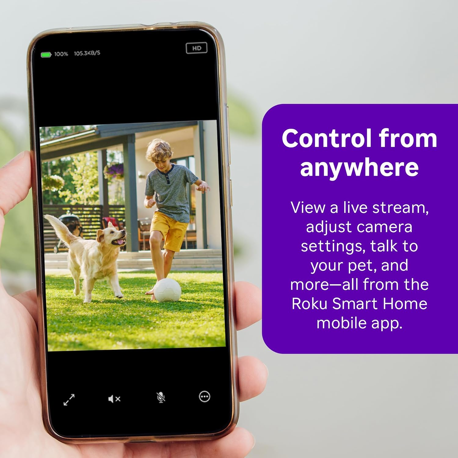 Roku Outdoor Camera - Home Security - IP65 Weather Resistant Wired Security Camera & Pet Monitor with 1080p HD Night Vision, Works with Alexa & Google, WDR, Motion & Sound Detection image 6
