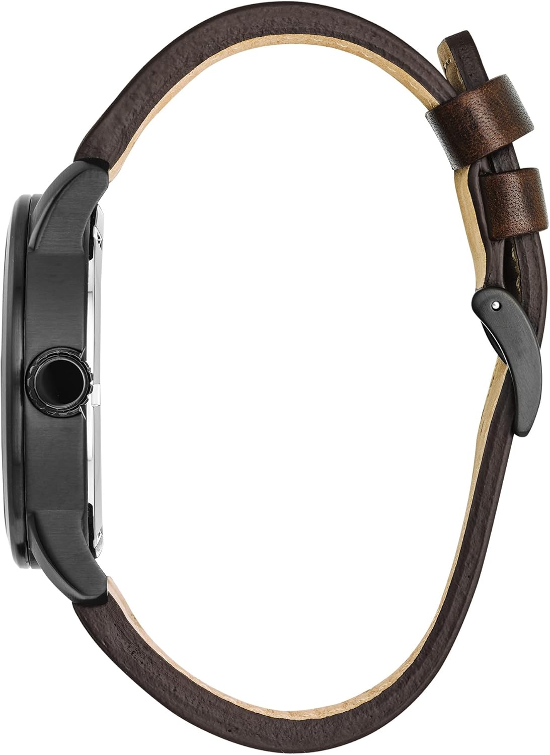 Citizen Men's Eco-Drive Weekender Garrison Field Watch in Black IP Stainless Steel with Brown Leather strap, Navy Dial (Model: BM8478-01L) image 2