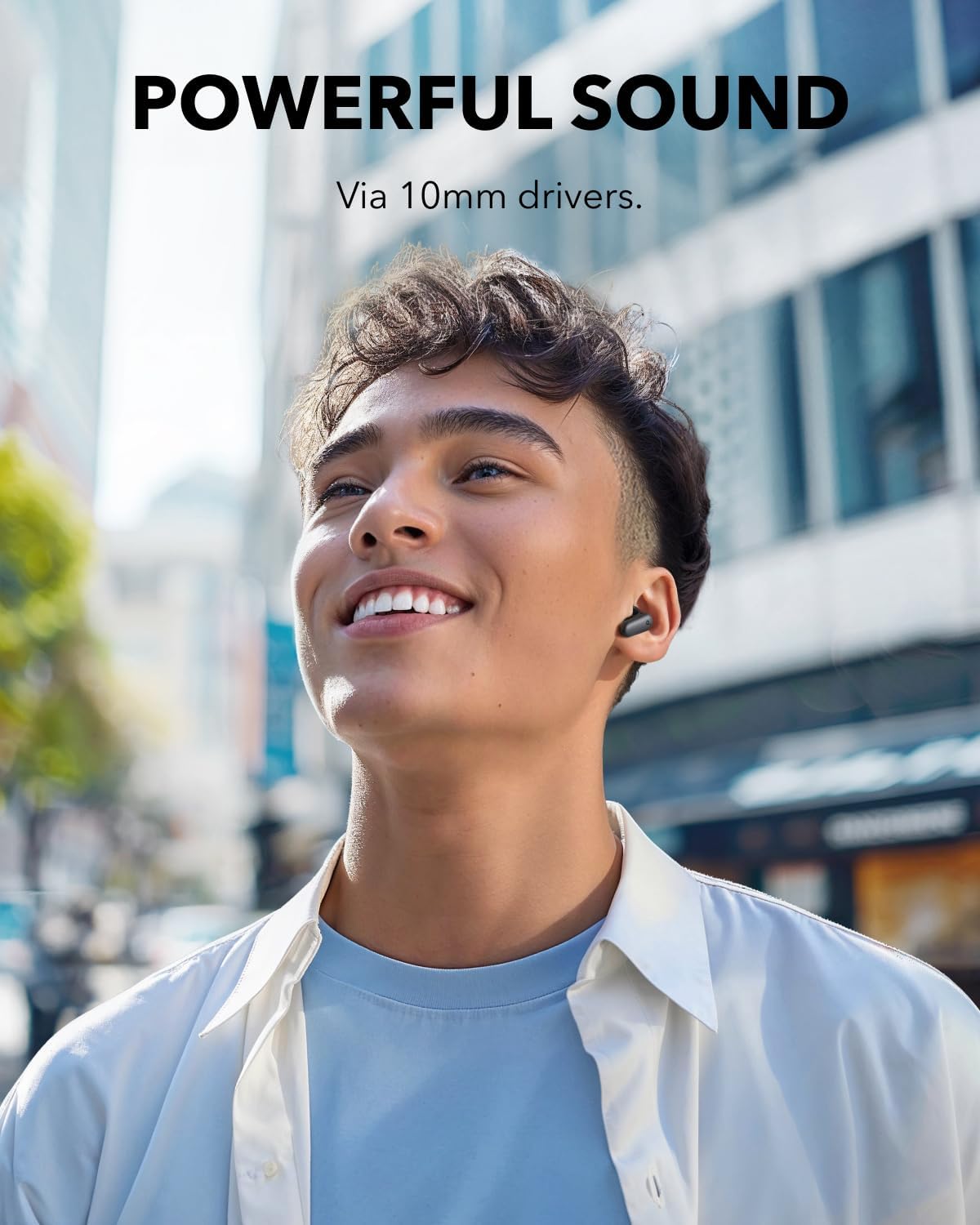 Soundcore P30i by Anker Noise Cancelling Earbuds, Strong and Smart Noise Cancelling, Powerful Bass, 45H Playtime, 2-in-1 Case and Phone Stand, IP54, Wireless Earbuds, Bluetooth 5.4 (Black) image 3