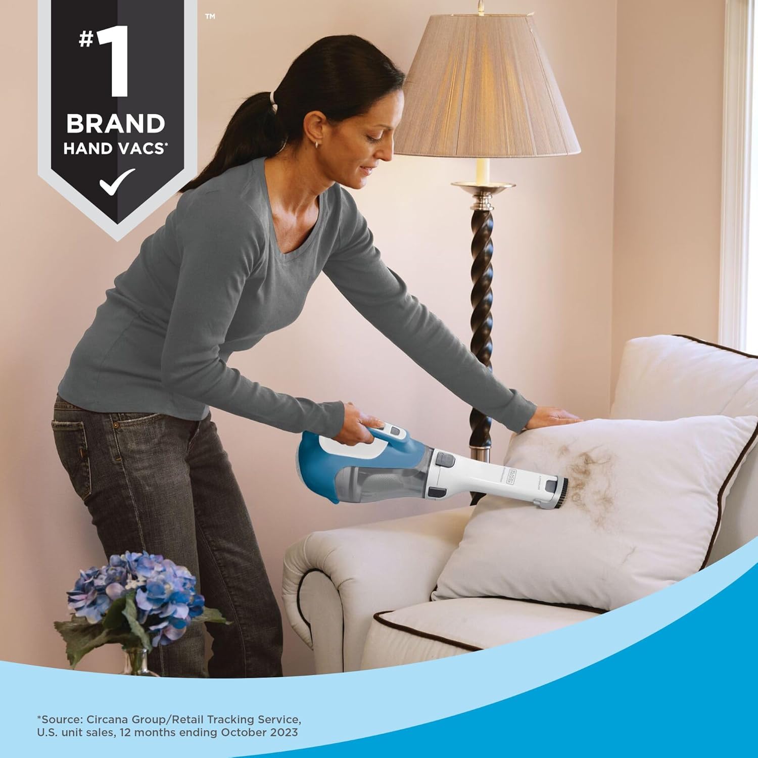 BLACK+DECKER dustbuster AdvancedClean Cordless Handheld Vacuum, Compact Home and Car Vacuum with Crevice Tool (CHV1410L) image 4
