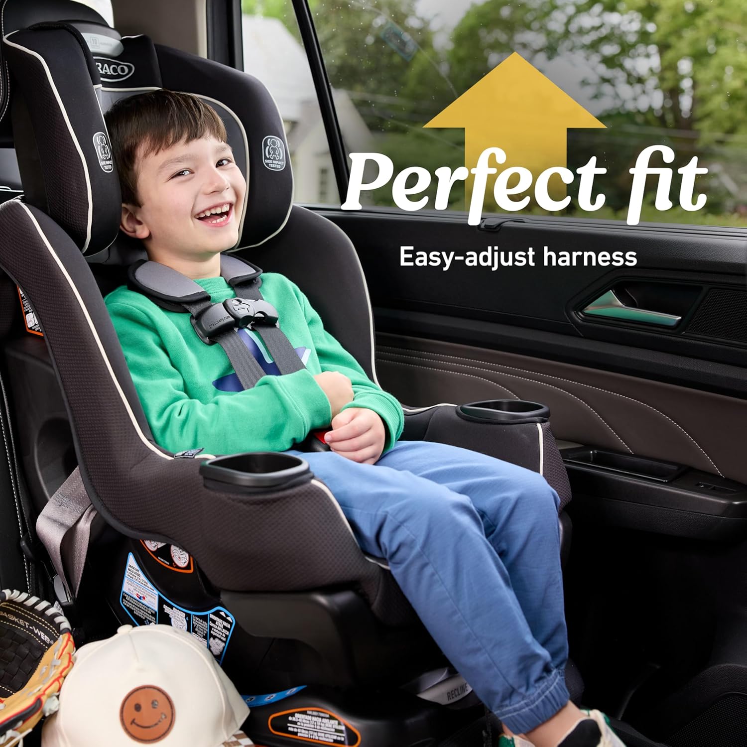Graco Extend2Fit Convertible Baby Car Seat, Rear and Forward Facing, Adjustable Extension Panel for Extra Legroom, Gotham image 5