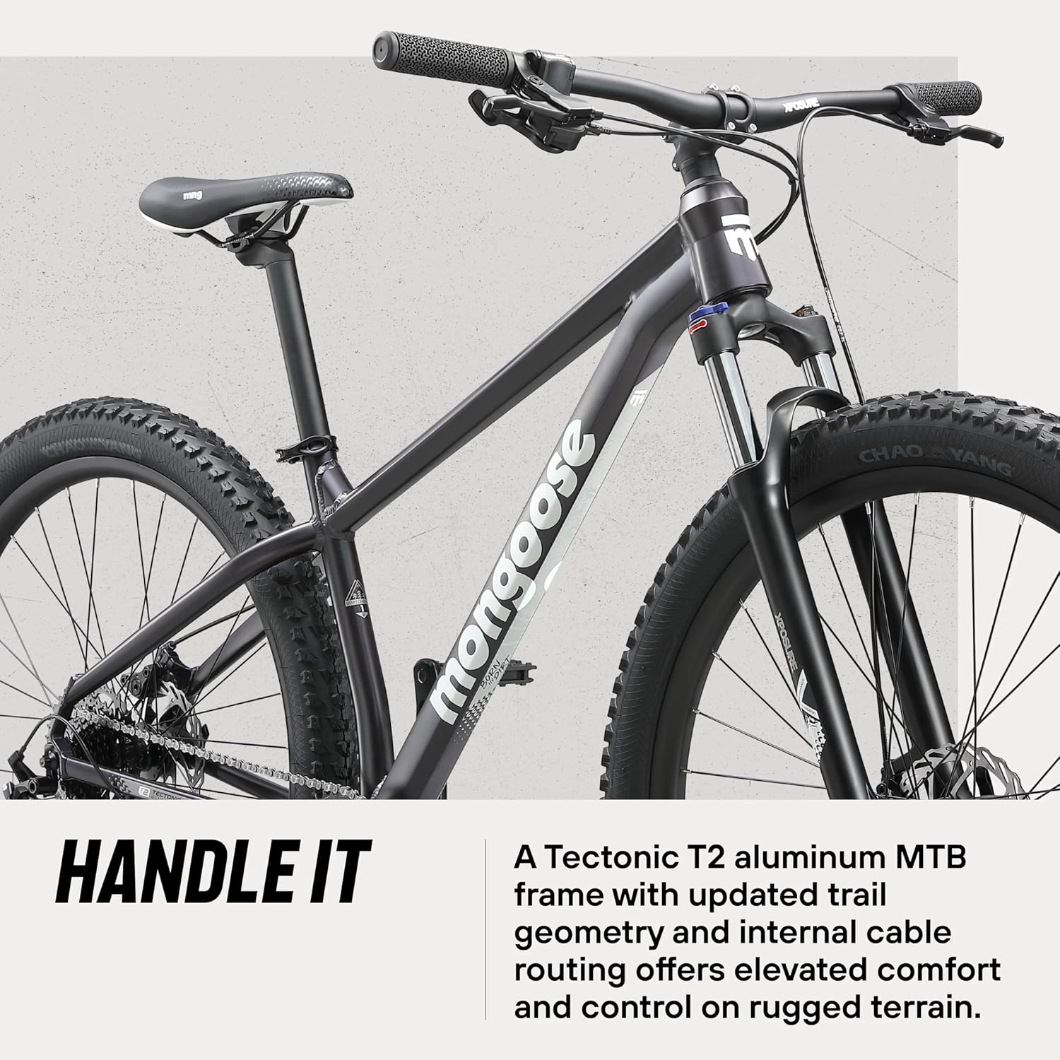 Mongoose Switchback Mountain Bike for Men and Women, 8 to 10-Speed Drivetrain with Trigger Shifters, 27.5 to 29-Inch Wheels, 15.5 to 17.5-Inch Frame image 2