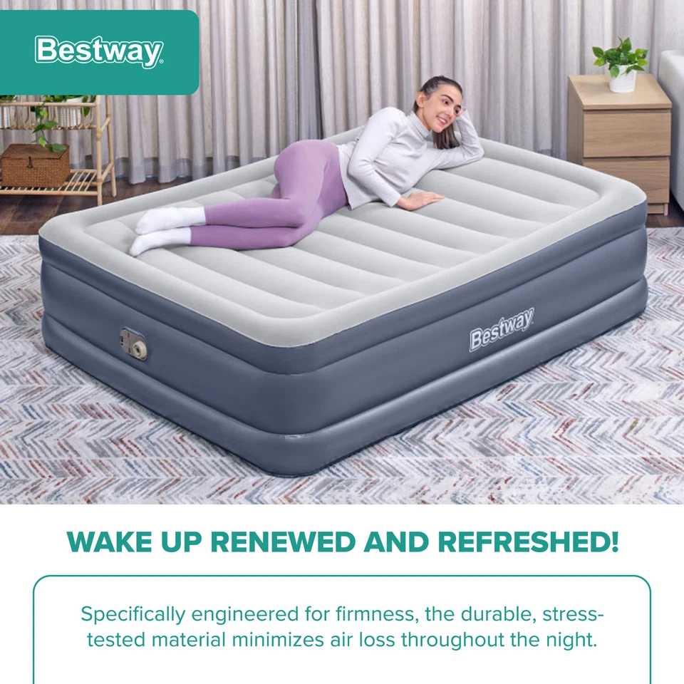 Bestway Tritech Airbed, Queen-Sized 20" Mattress with Built-In AC Pump and Bag image 3