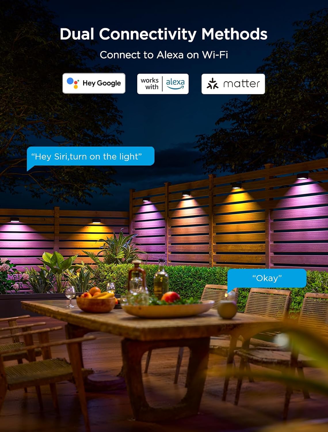 Govee Outdoor Deck Lights, Multicolor Outdoor Fence Lights, IP65 Waterproof Outdoor Lights with Smart Control, Preset Sences, Music Mode for Patio Decor, Wired 12 Packs (72ft) image 4