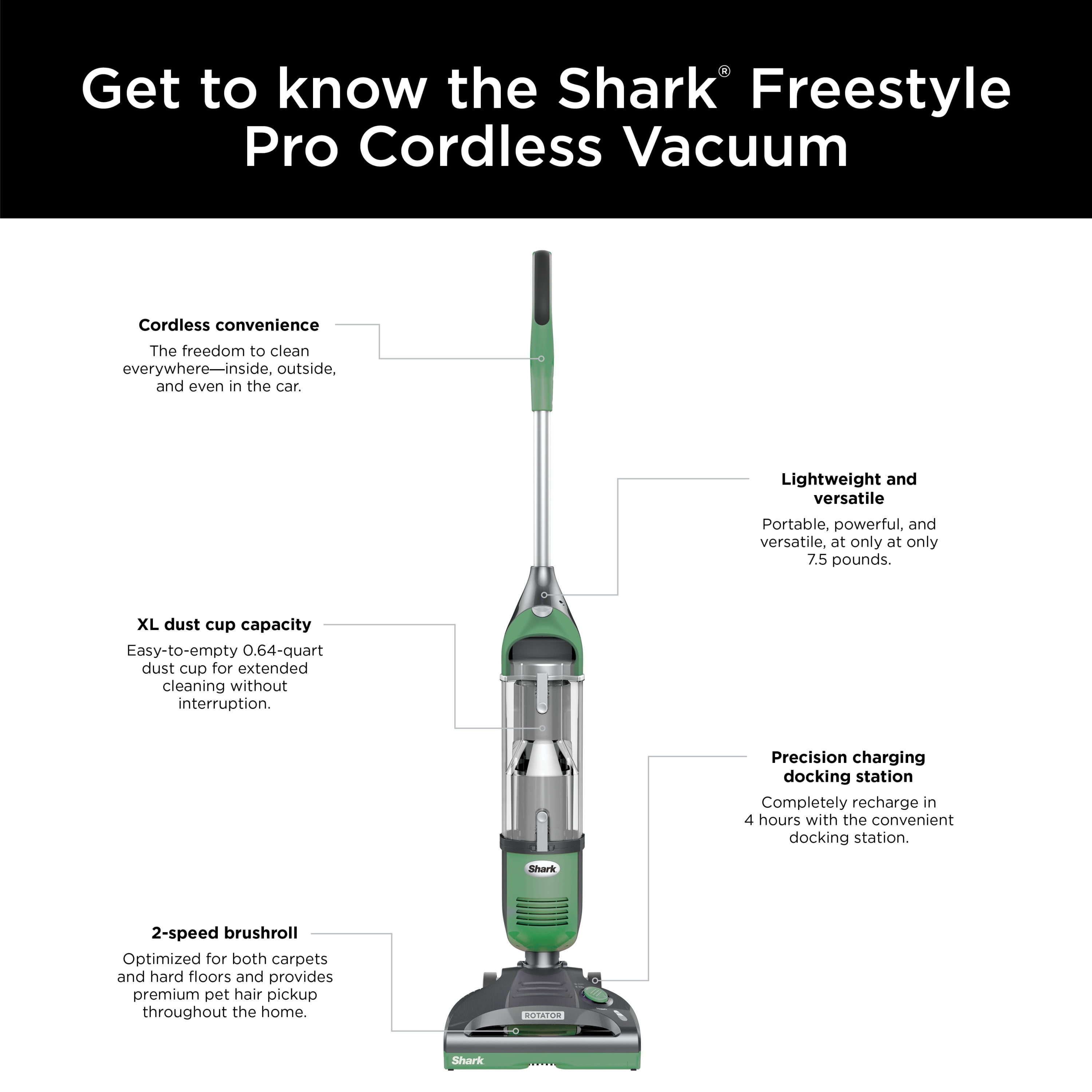 Shark® Freestyle Pro Cordless Vacuum with Precision Charging Dock SV1114 image 8