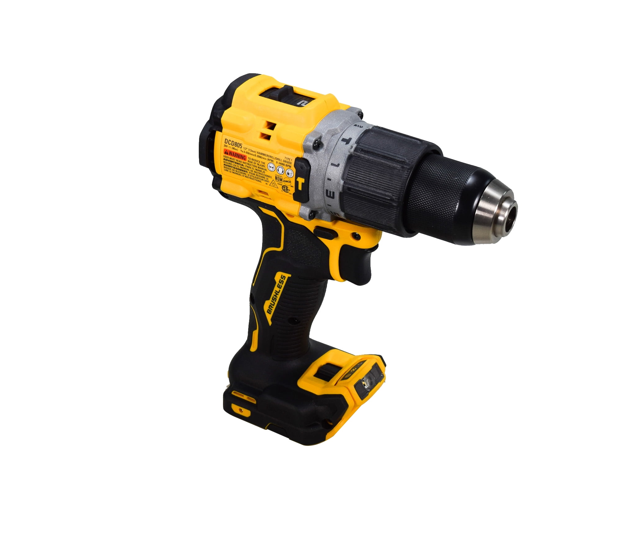 Dewalt DCD805B 20V Compact Cordless 1/2" Brushless Hammer Drill (Tool Only) image 2