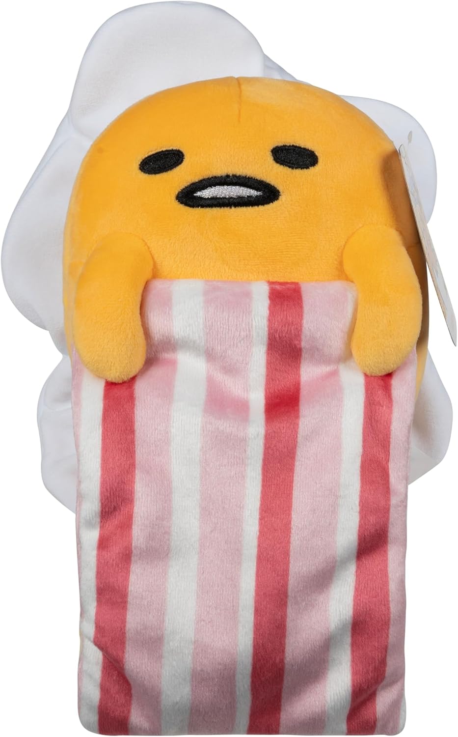Jazwares Hello Kitty and Friends - 8” Gudetama Squishy Plush with a Bacon Blanket - Officially Licensed Sanrio Product Ages 6+ image 1
