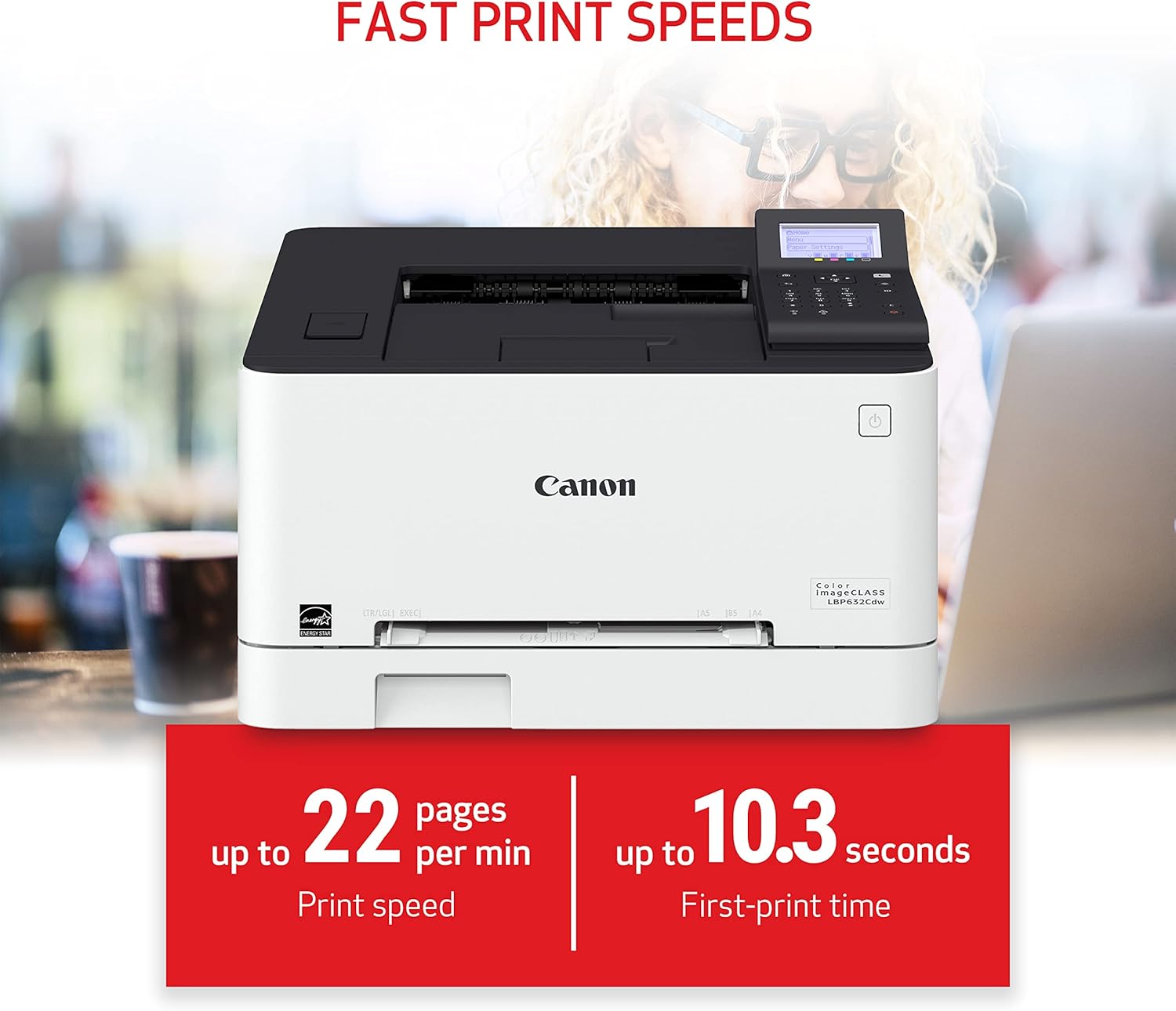 Canon Color imageCLASS LBP632Cdw - Wireless Duplex Laser Printer, Single Function, Home Office, Mobile Ready, 22 PPM Color, White image 5
