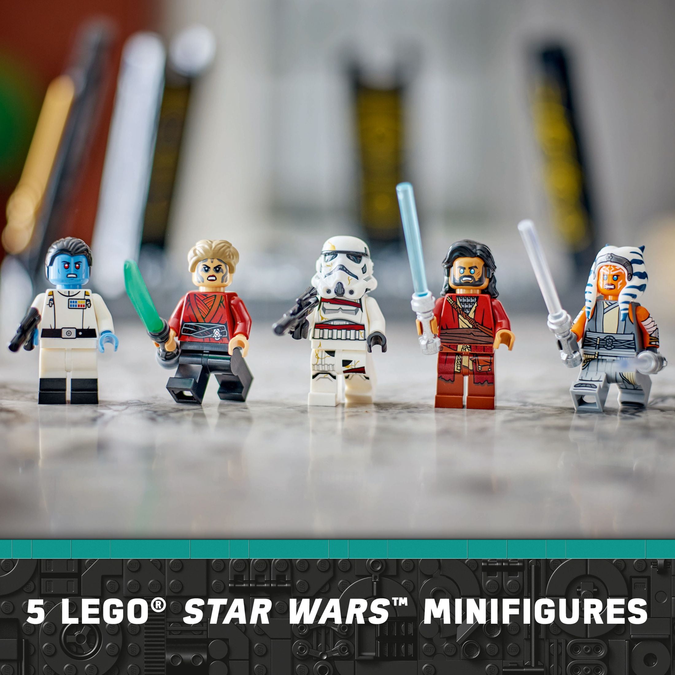 LEGO Star Wars Ahsoka Tano’s Duel on Peridea Building Toy, Gift for Kids with 5 Star Wars Minifigures, 75385 image 7