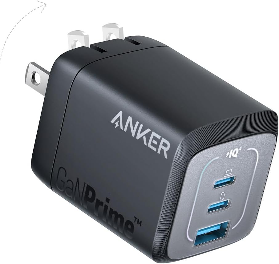 Anker Prime 67W USB C Charger, Anker GaN 3-Port Compact Fast PPS Wall Charger, for MacBook Pro/Air, Pixelbook, iPad Pro, iPhone 16/15/Pro, Galaxy S25/S24, Note20, Pixel, Apple Watch image 1