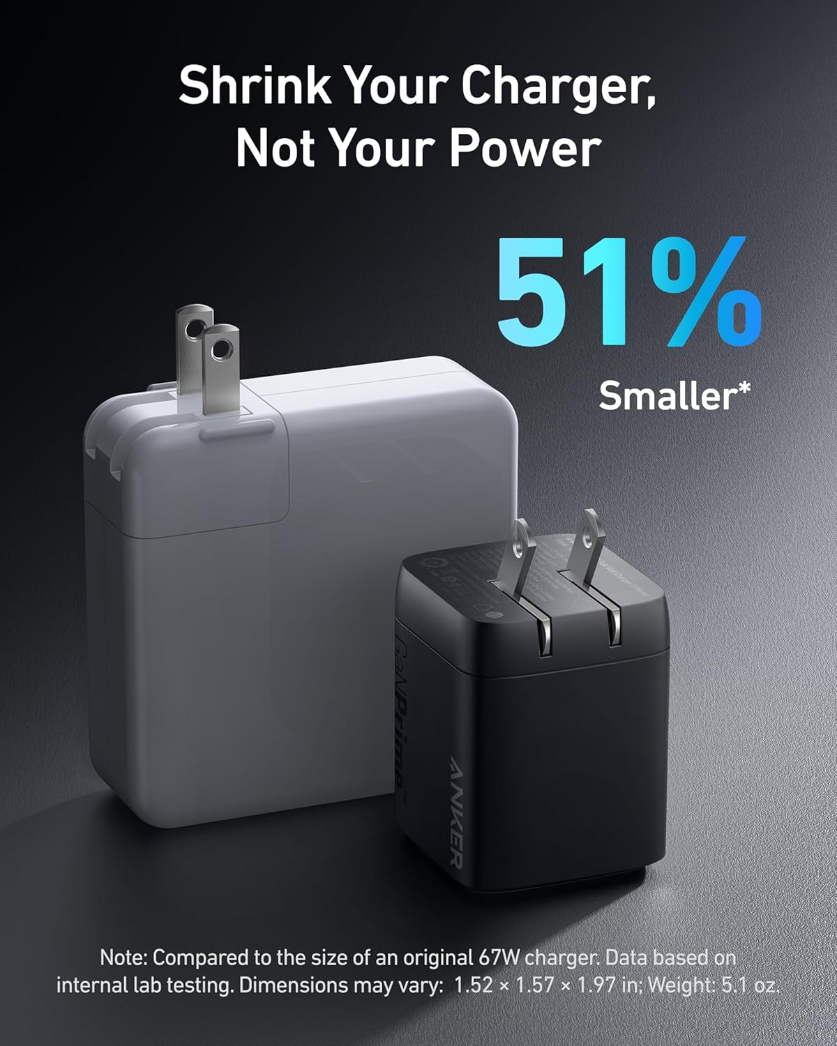 Anker Prime 67W USB C Charger, Anker GaN 3-Port Compact Fast PPS Wall Charger, for MacBook Pro/Air, Pixelbook, iPad Pro, iPhone 16/15/Pro, Galaxy S25/S24, Note20, Pixel, Apple Watch image 4