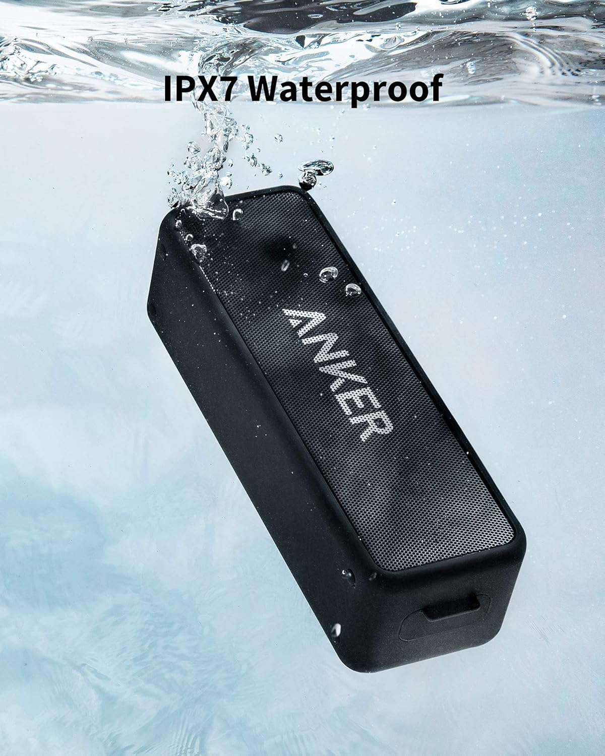 Anker Soundcore 2 Portable Bluetooth Speaker with Stereo Sound, Bluetooth 5, Bassup, IPX7 Waterproof, 24-Hour Playtime, Wireless Stereo Pairing, Speaker for Home, Outdoors, Travel image 2