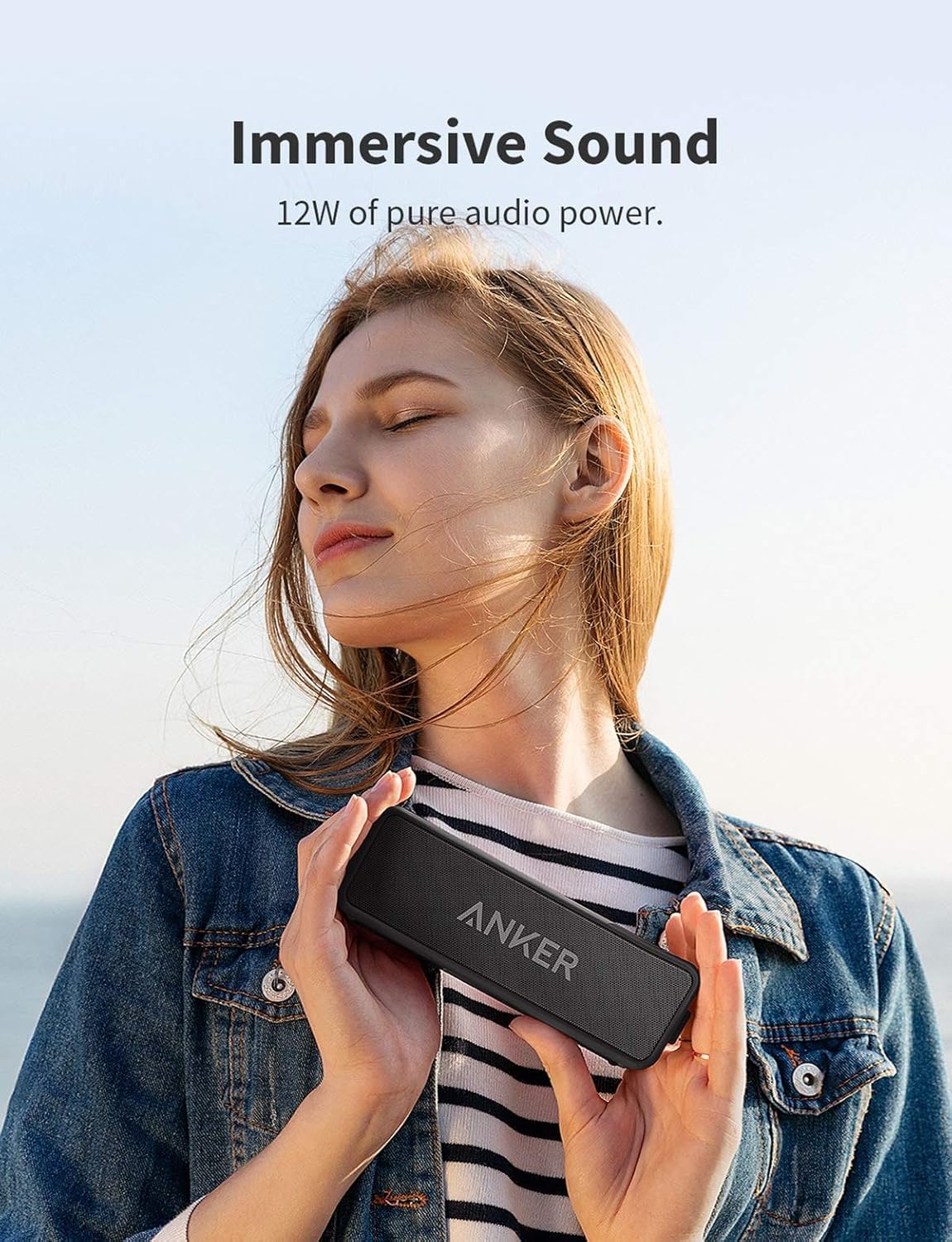 Anker Soundcore 2 Portable Bluetooth Speaker with Stereo Sound, Bluetooth 5, Bassup, IPX7 Waterproof, 24-Hour Playtime, Wireless Stereo Pairing, Speaker for Home, Outdoors, Travel image 4
