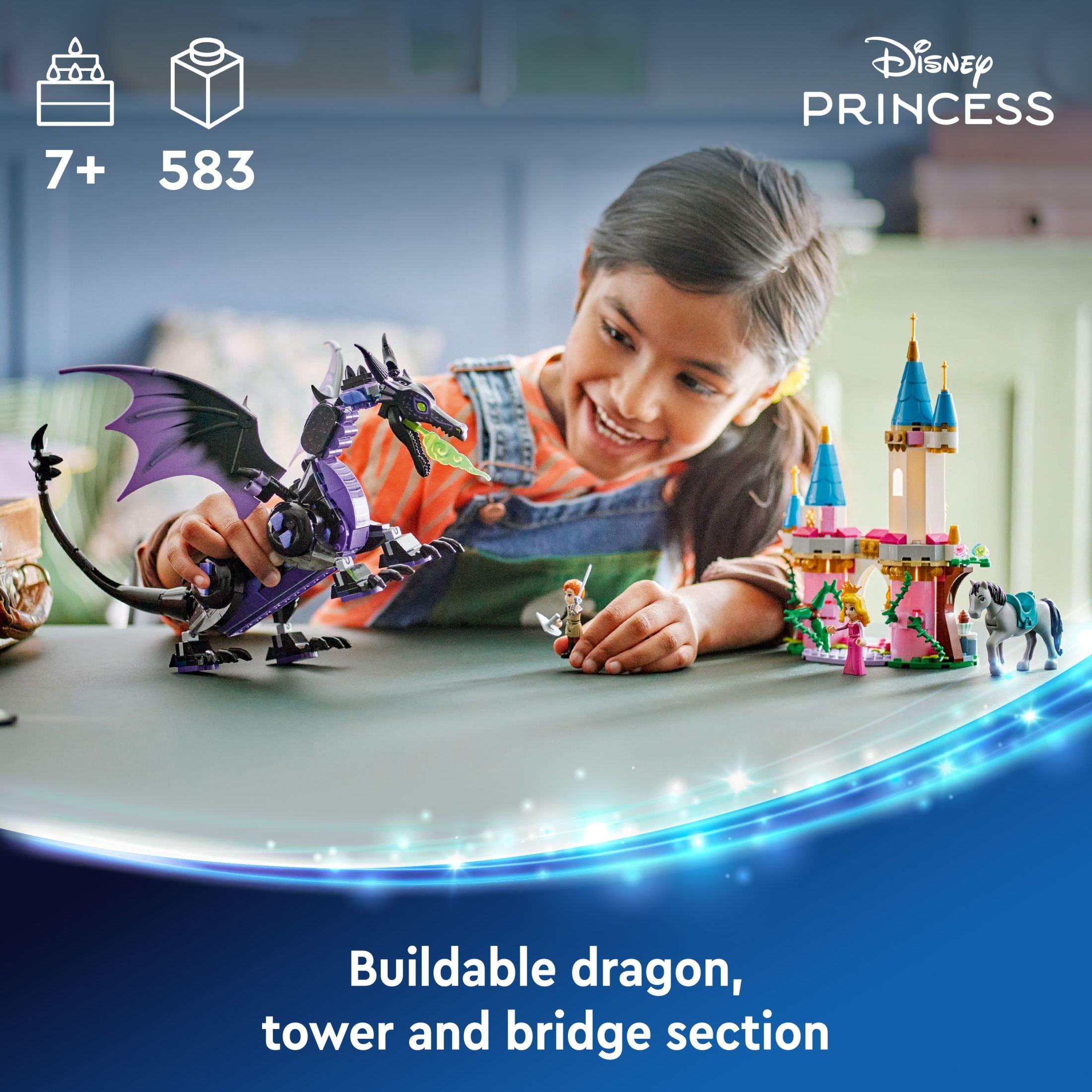 LEGO Disney Princess Maleficent’s Dragon Form Building Set for Kids, Gift for Sleeping Beauty Fans, Disney Princess Castle Toy, 43240 image 3