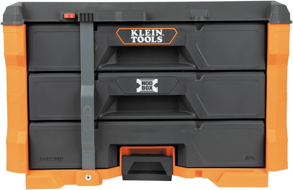 Klein Tools 54823MB MODbox 3-Drawer Tool Box Organizer, Heavy-Duty Tool Storage, Stackable Module, 50-Pound Capacity image 14