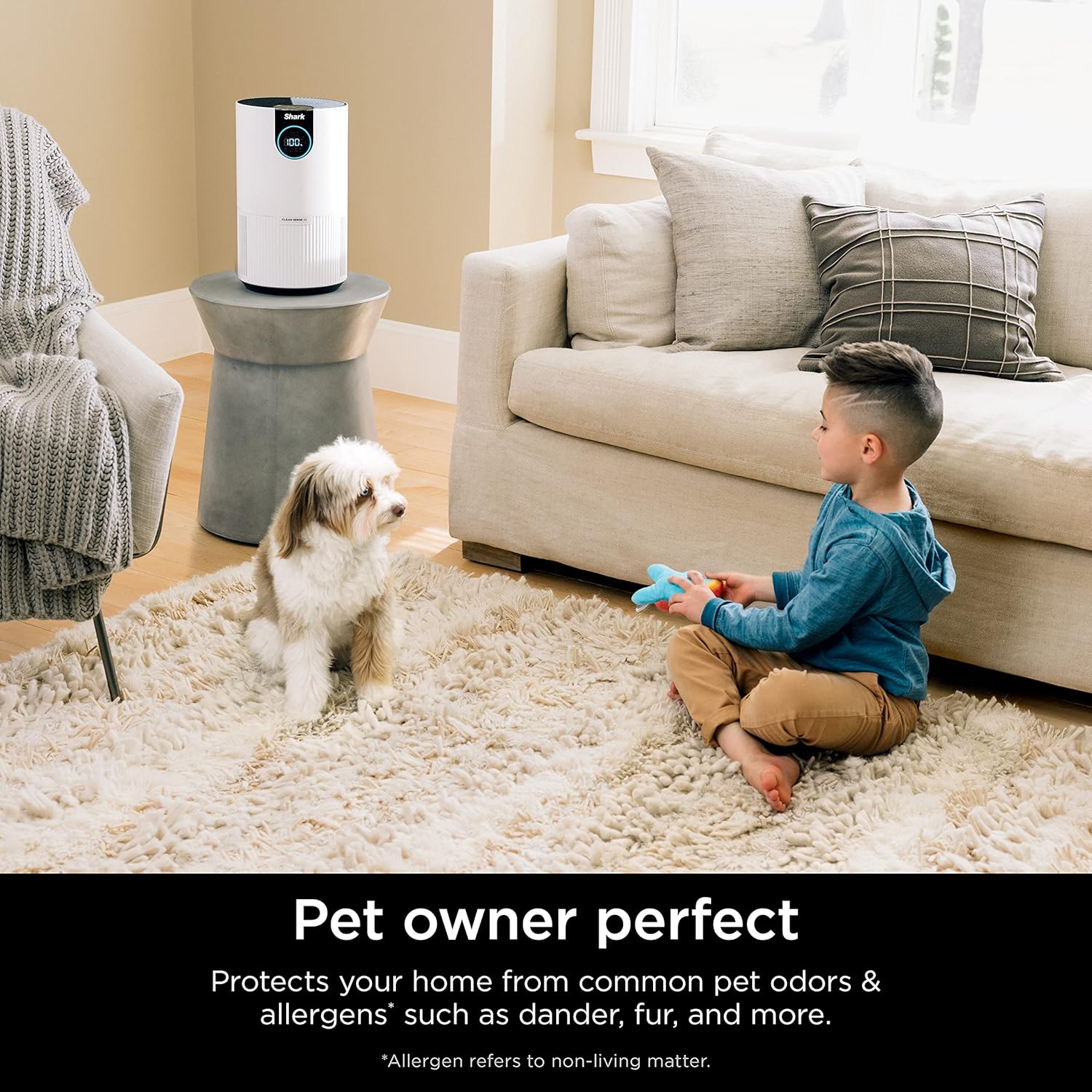 Shark Air Purifiers For Home Pets, 2 Pack, Allergies, Pet Hair, HEPA Air Filter, 500 Sq Ft, Small Room, Bedroom, Odor Eliminator Clean Sense, Captures 99.98% of Particles, Pet Dander, Fur, HP102PK2 image 6