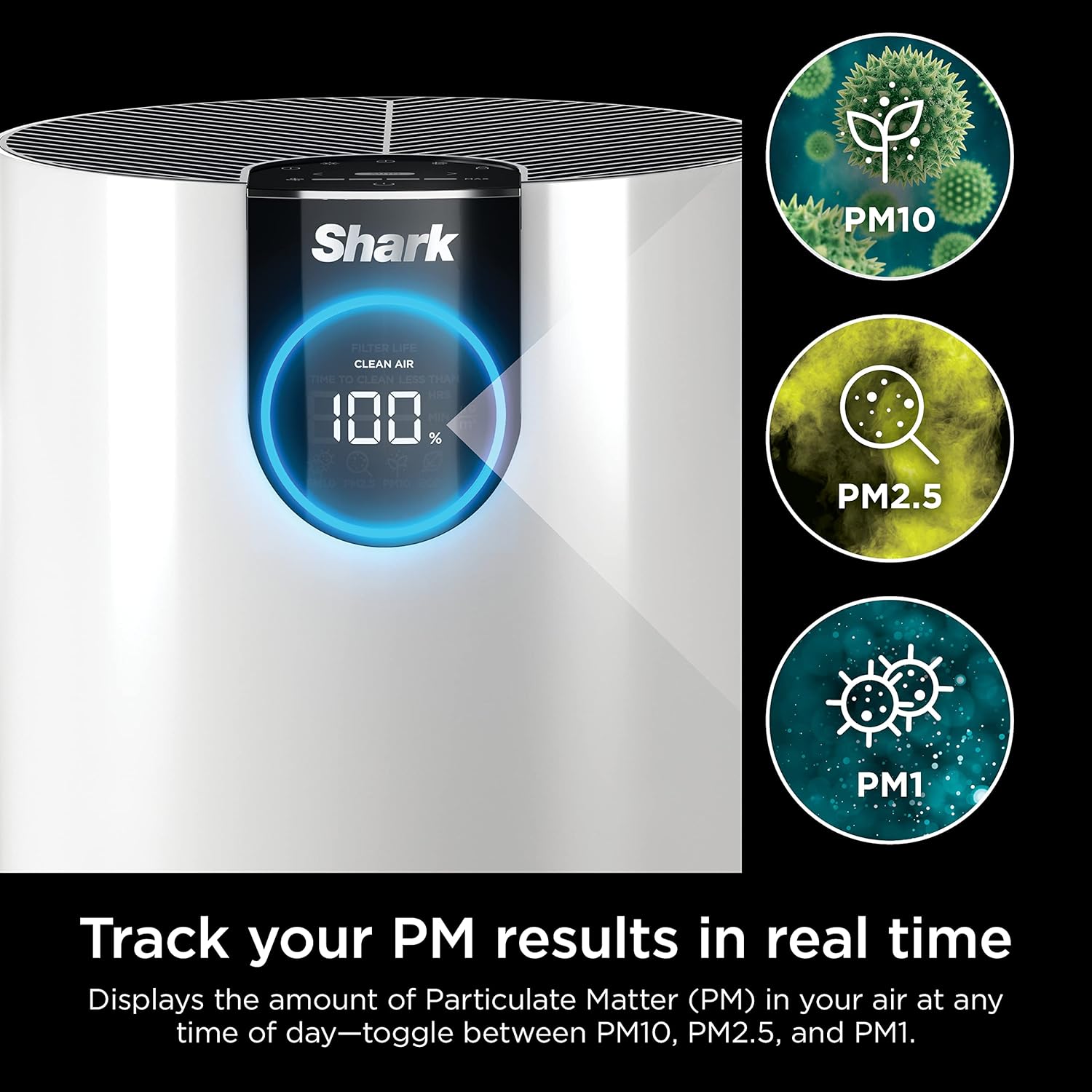 Shark Air Purifiers For Home Pets, 2 Pack, Allergies, Pet Hair, HEPA Air Filter, 500 Sq Ft, Small Room, Bedroom, Odor Eliminator Clean Sense, Captures 99.98% of Particles, Pet Dander, Fur, HP102PK2 image 12
